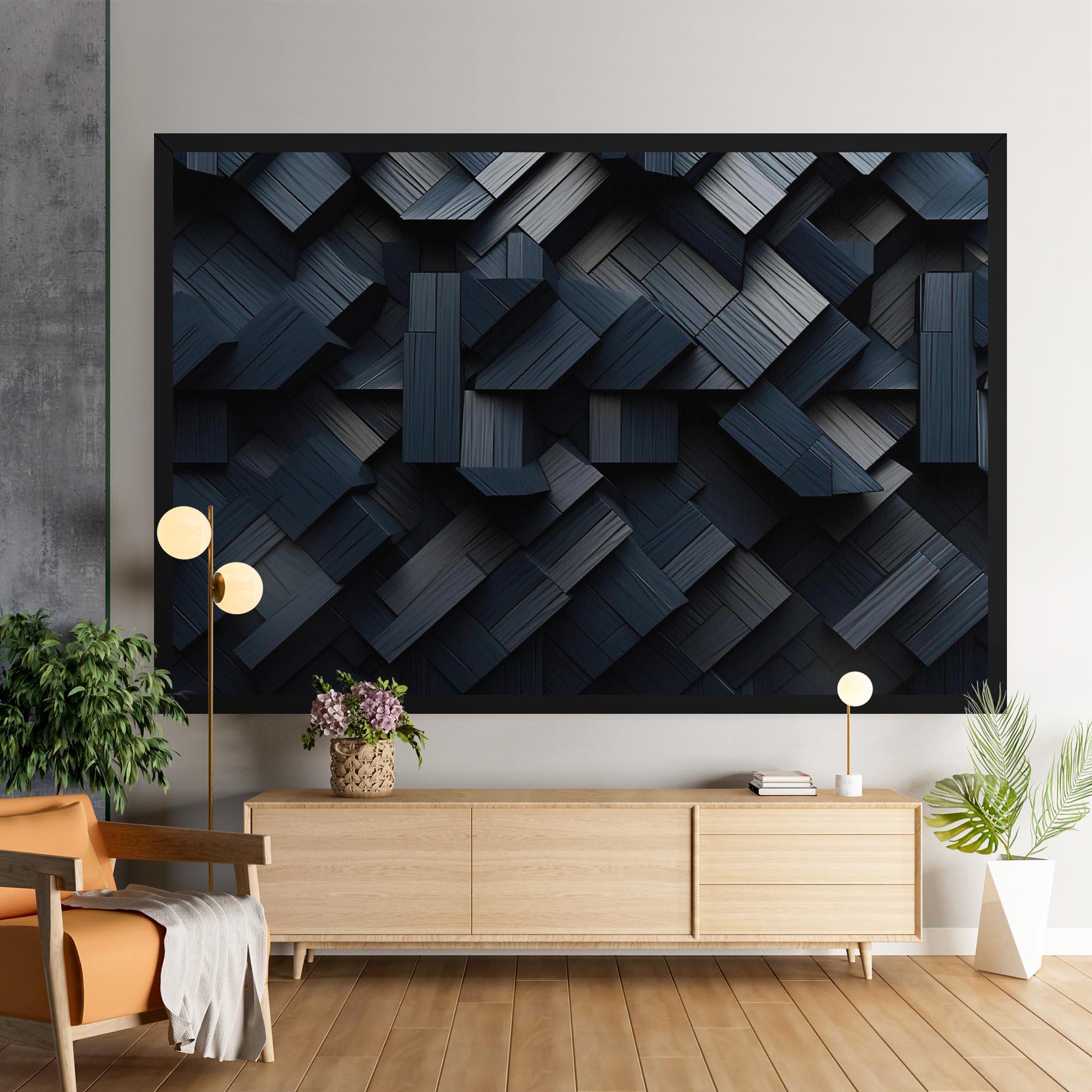 Tablou Canvas Dark Blue Wall mockup 9