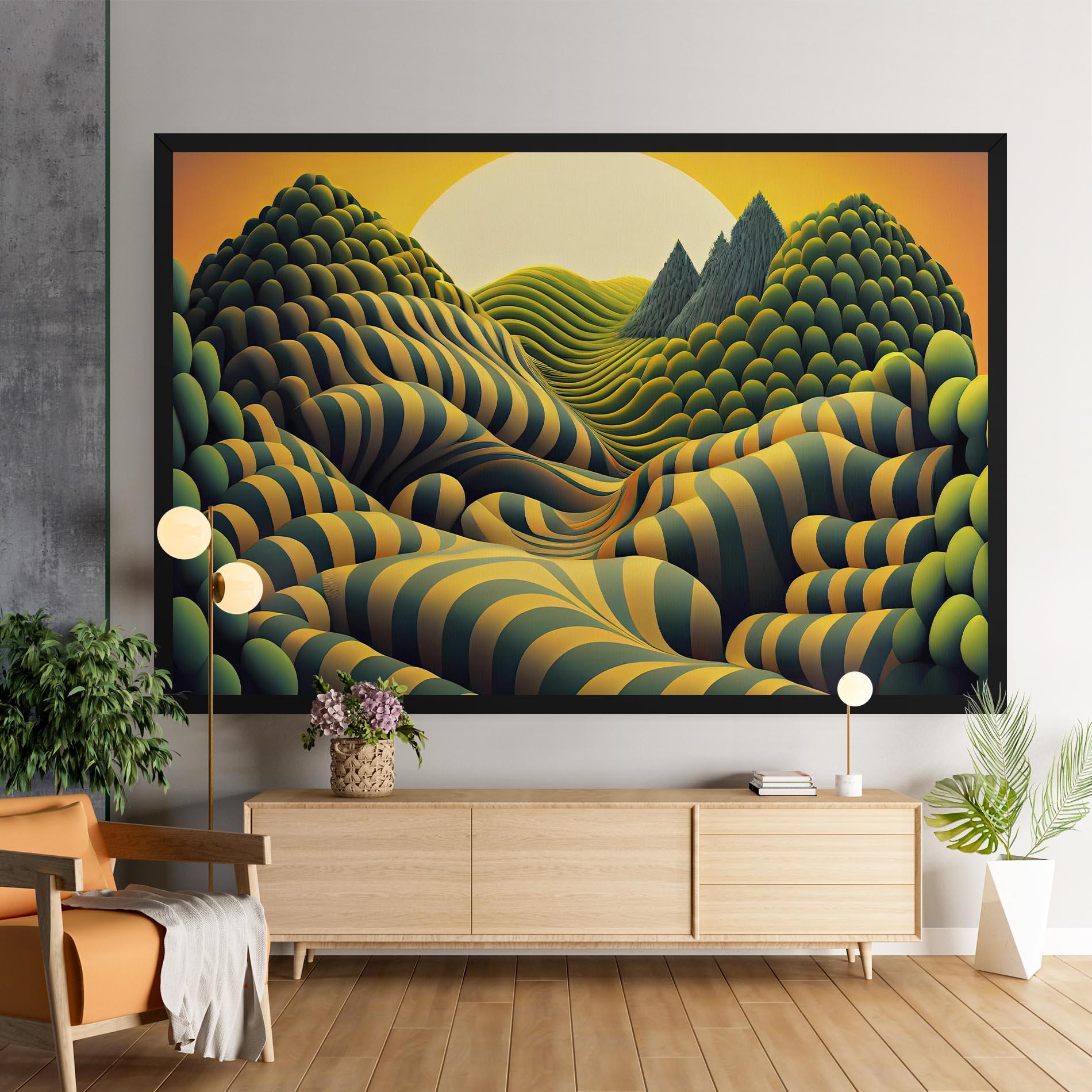 Tablou Canvas Green Yellow View mockup 9