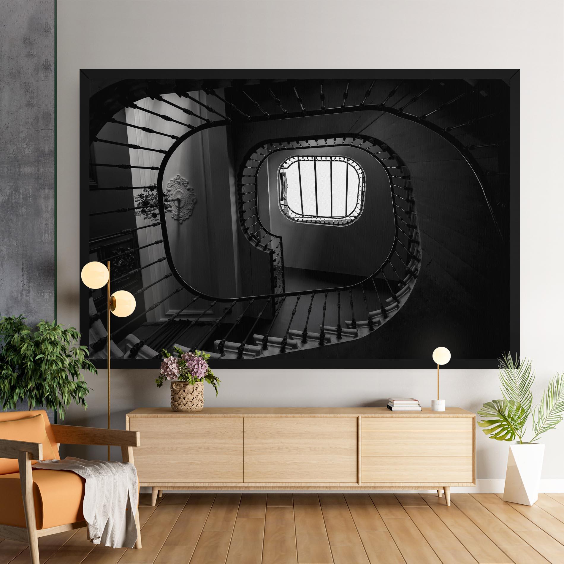Tablou Canvas Greyscale Staircase mockup 9