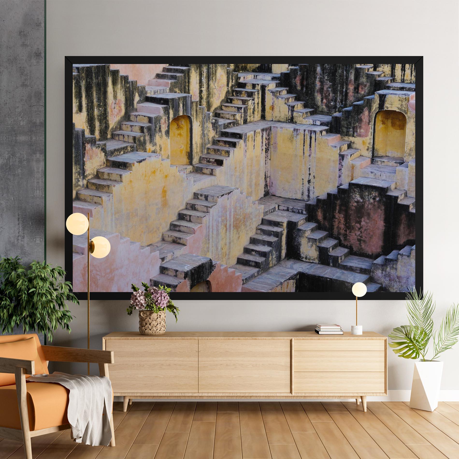 Tablou Canvas Old Yellow Stairs mockup 9