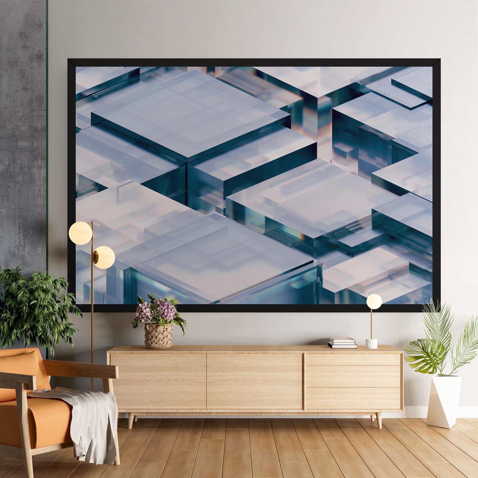 Tablou Canvas Square Glass mockup 9