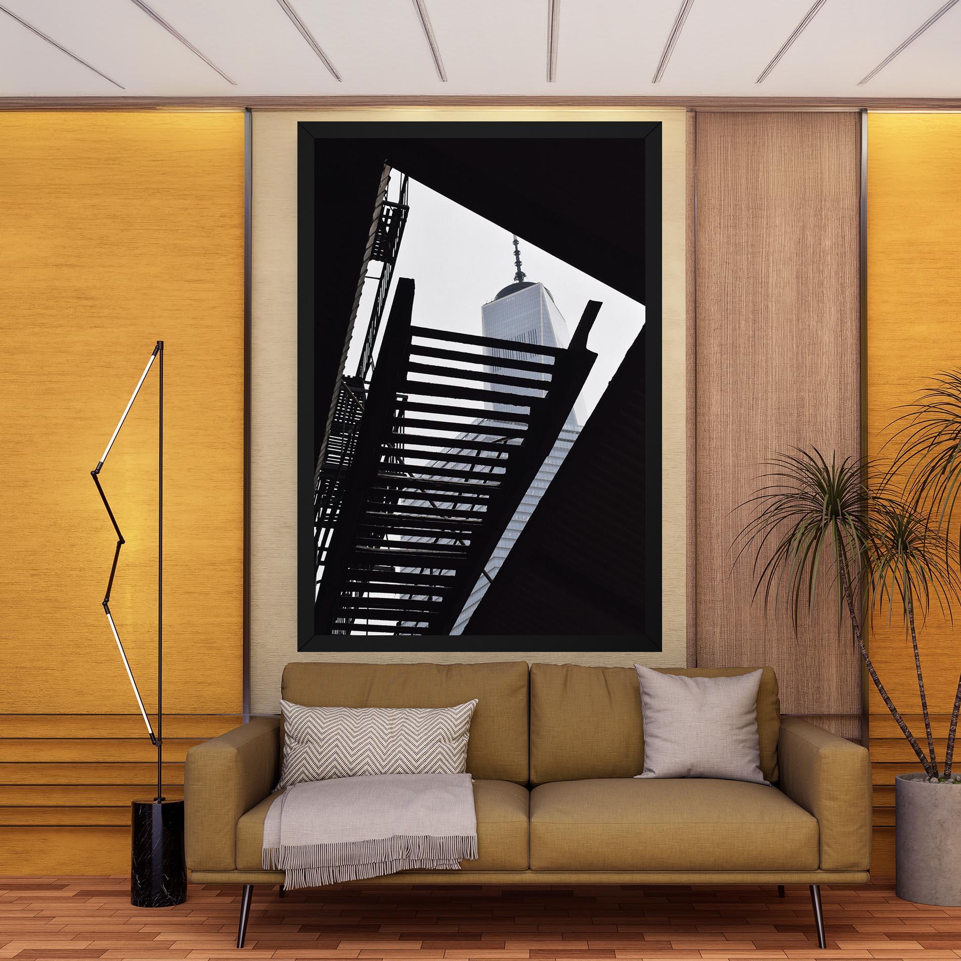 Tablou Canvas Black Stairs Floating mockup 9