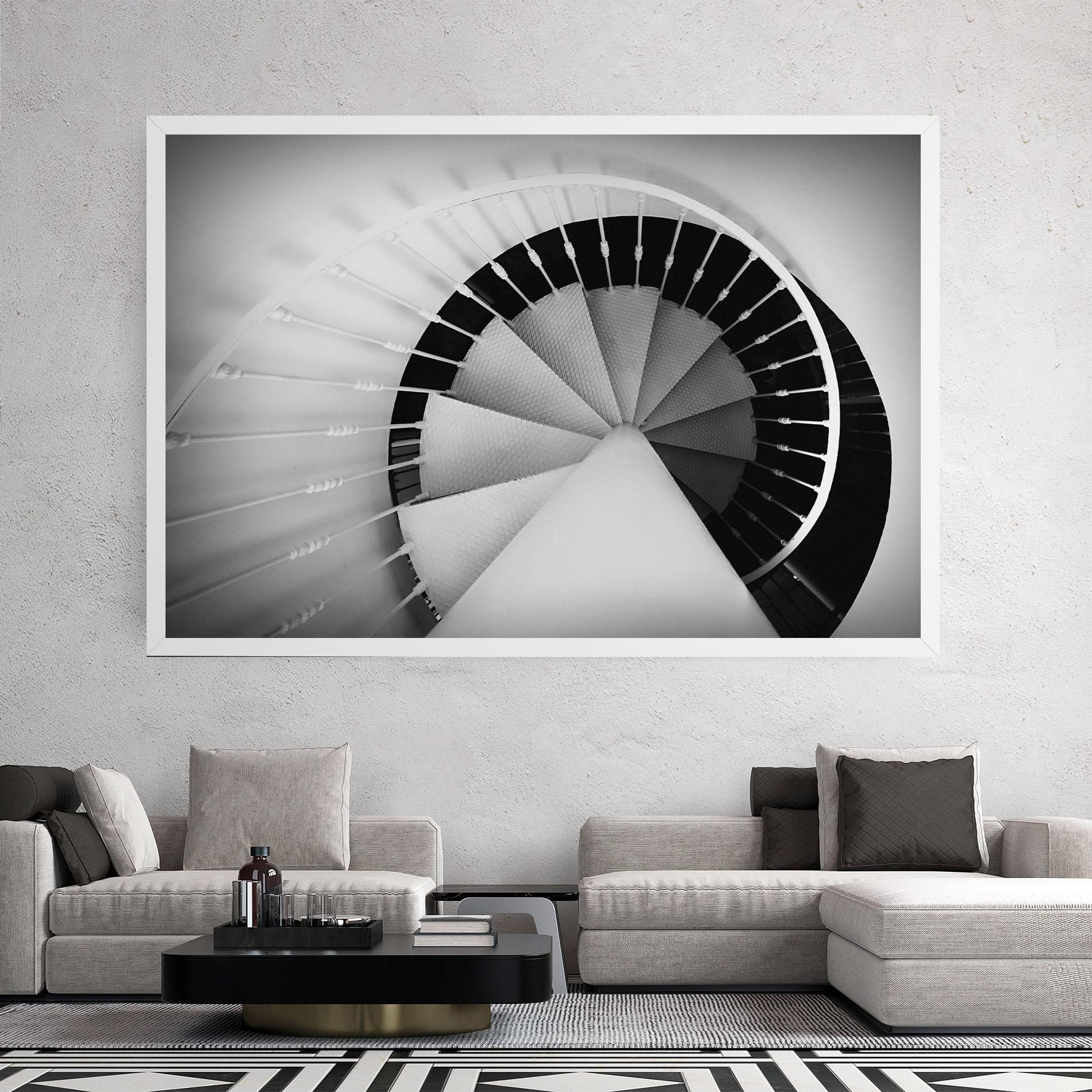 Tablou Canvas Black Circle Stairs mockup 2