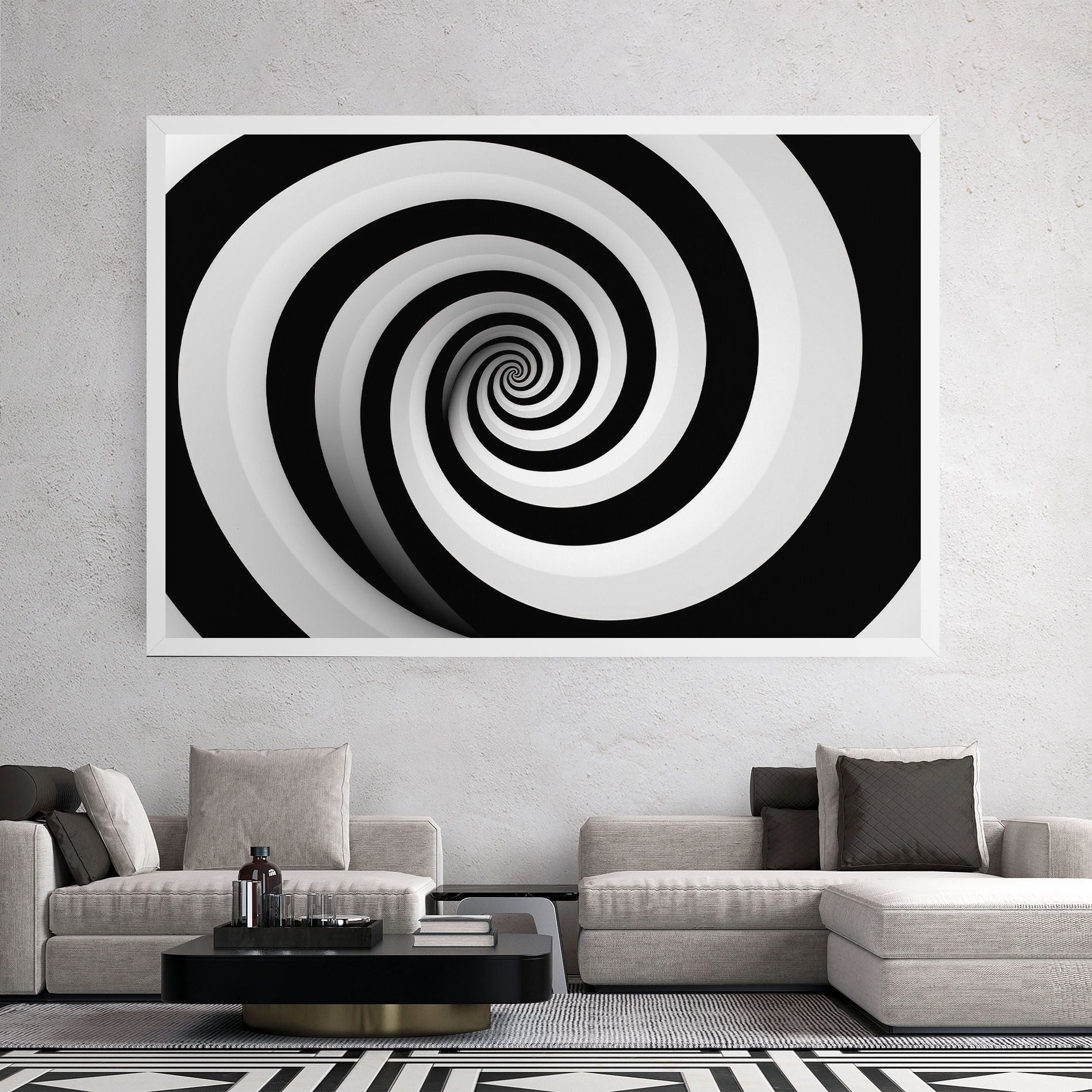 Black White Spiral mockup 2