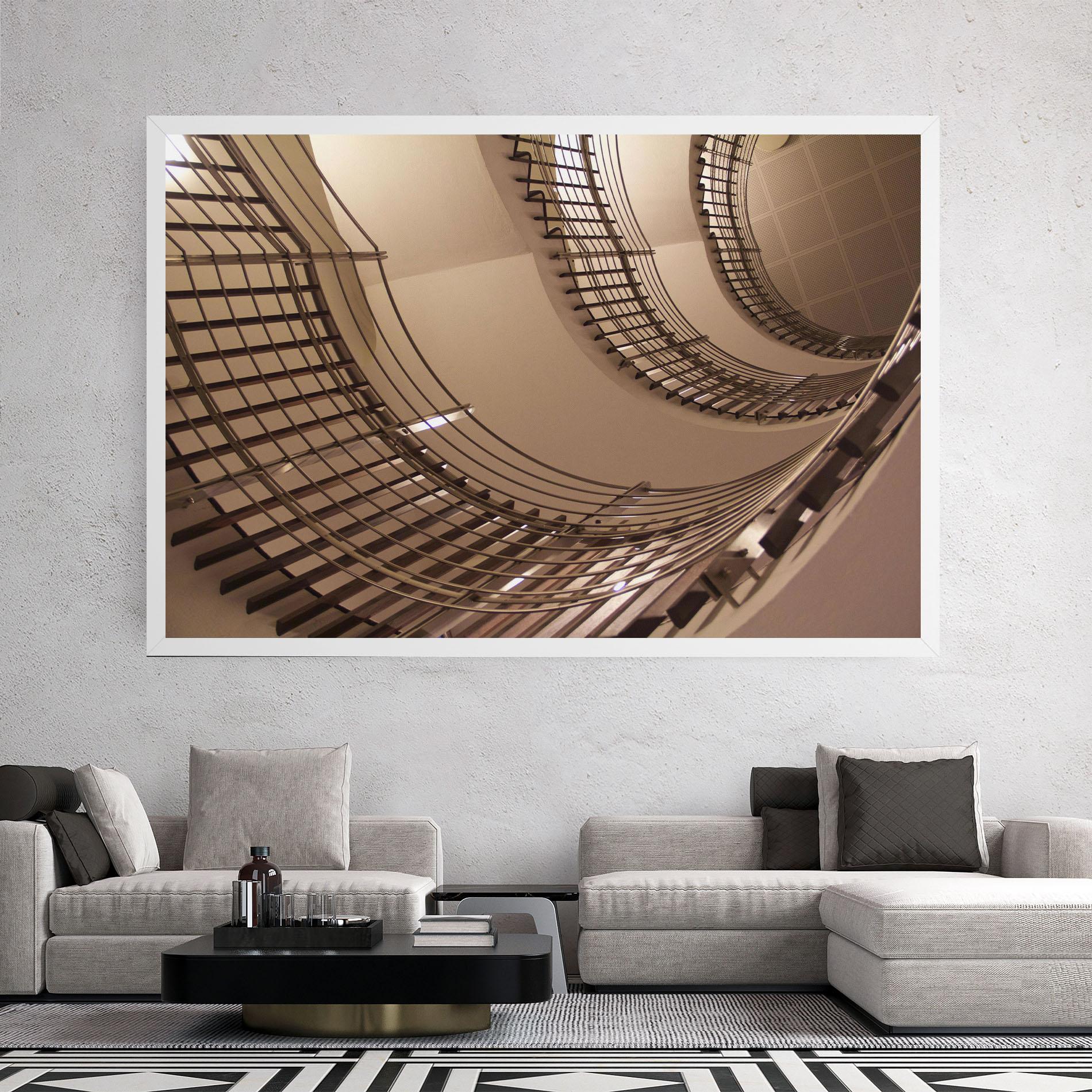 Tablou Canvas Cream Stairs mockup 2