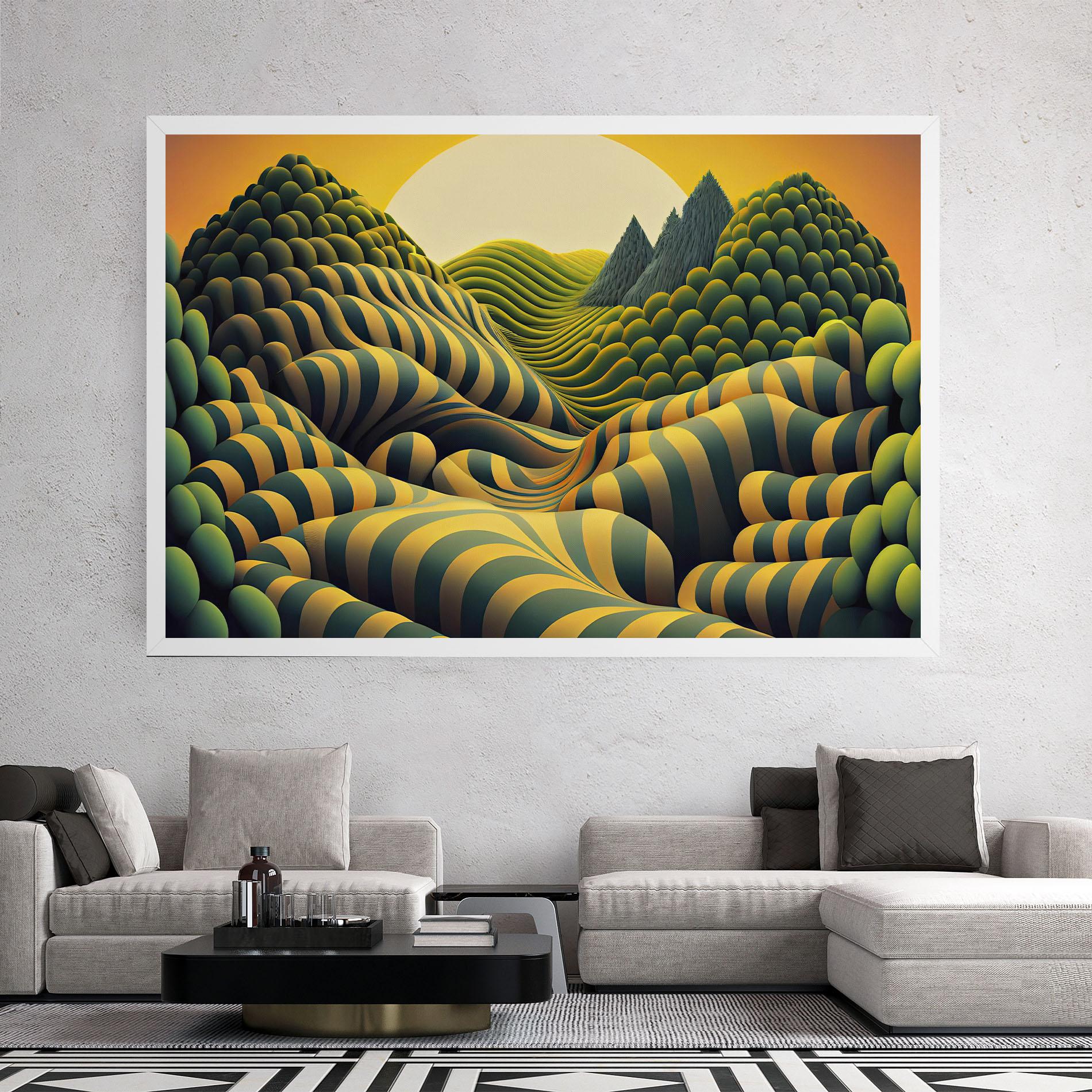 Tablou Canvas Green Yellow View mockup 2