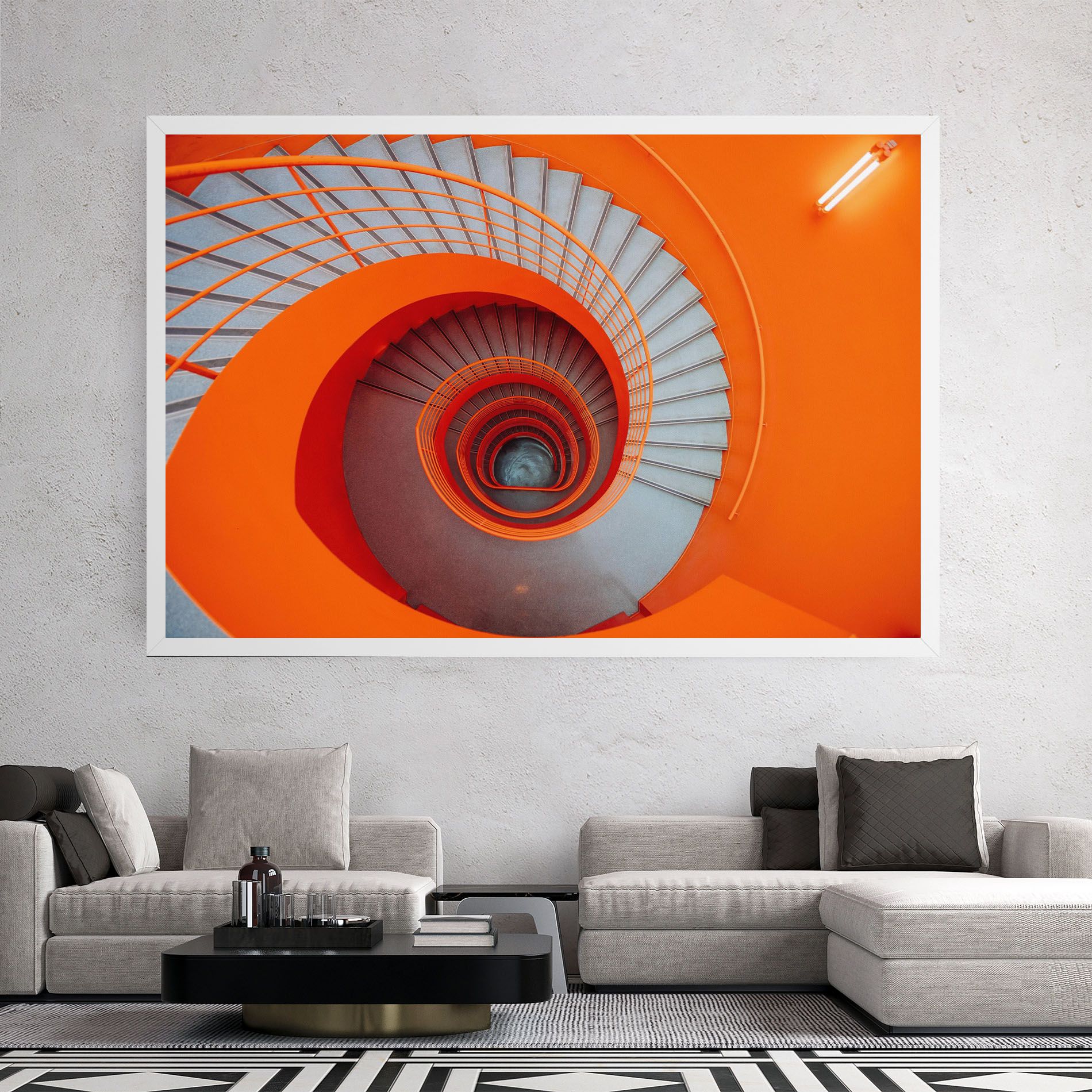 Grey Orange Stairs mockup 2