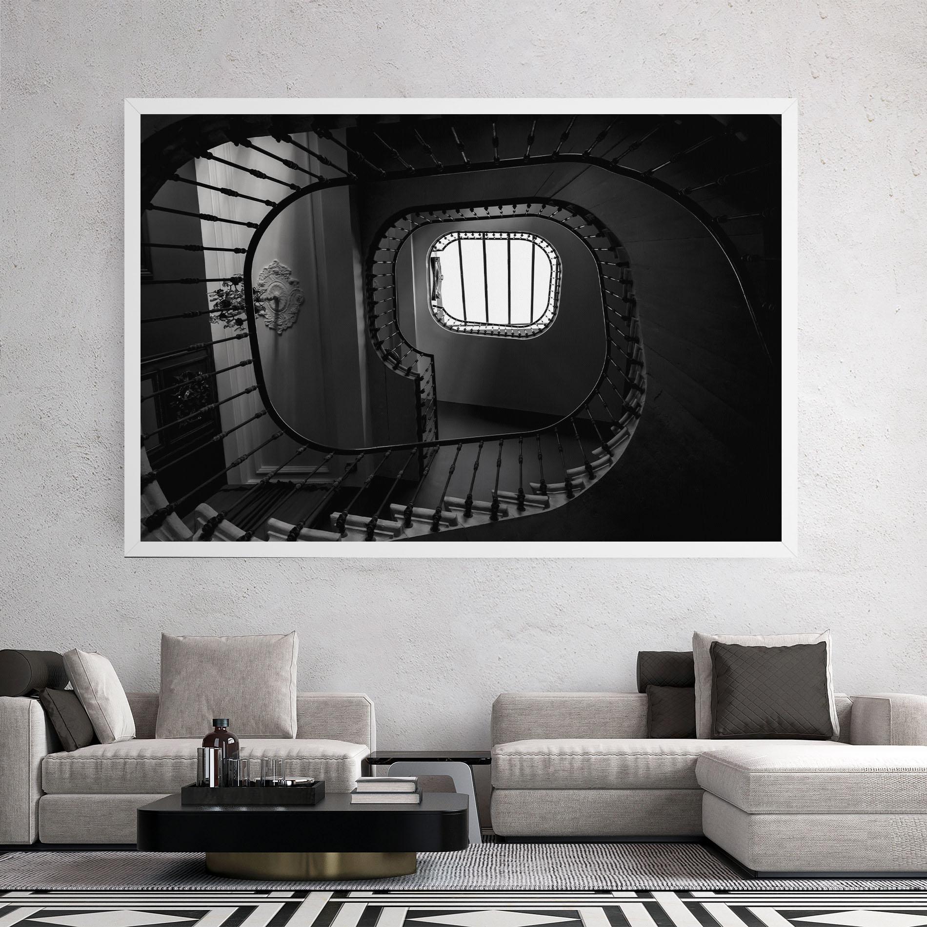 Tablou Canvas Greyscale Staircase mockup 2
