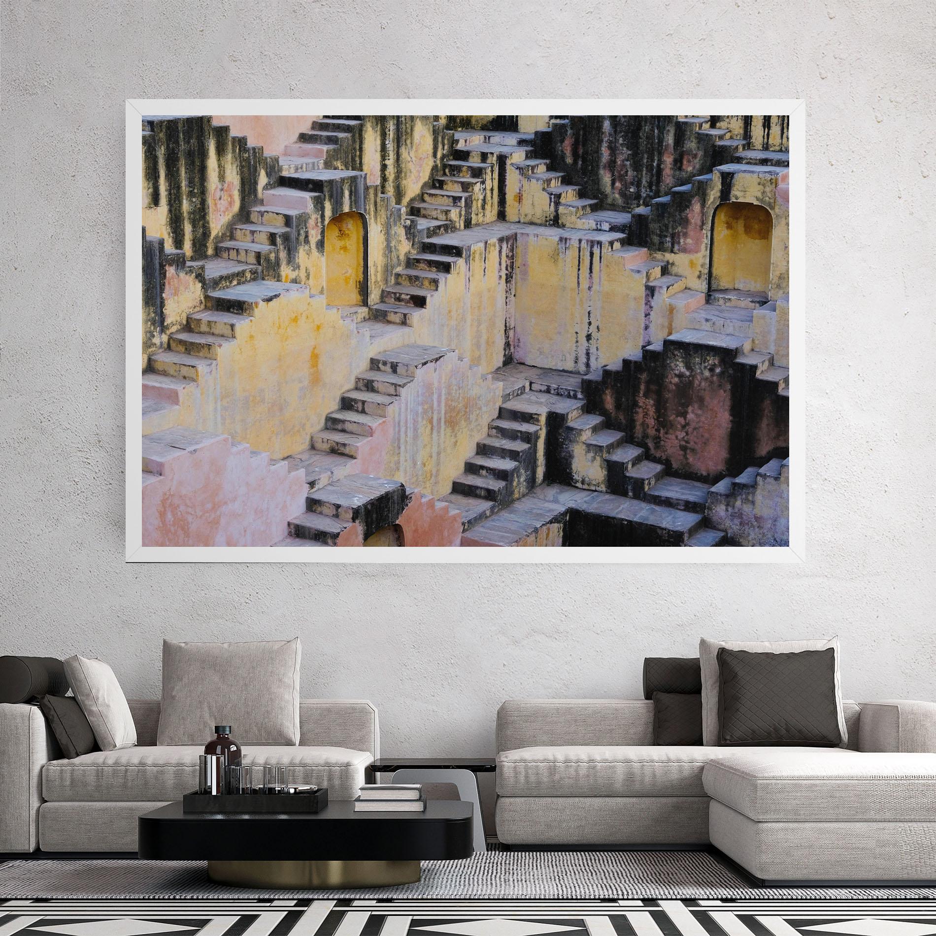 Tablou Canvas Old Yellow Stairs mockup 2