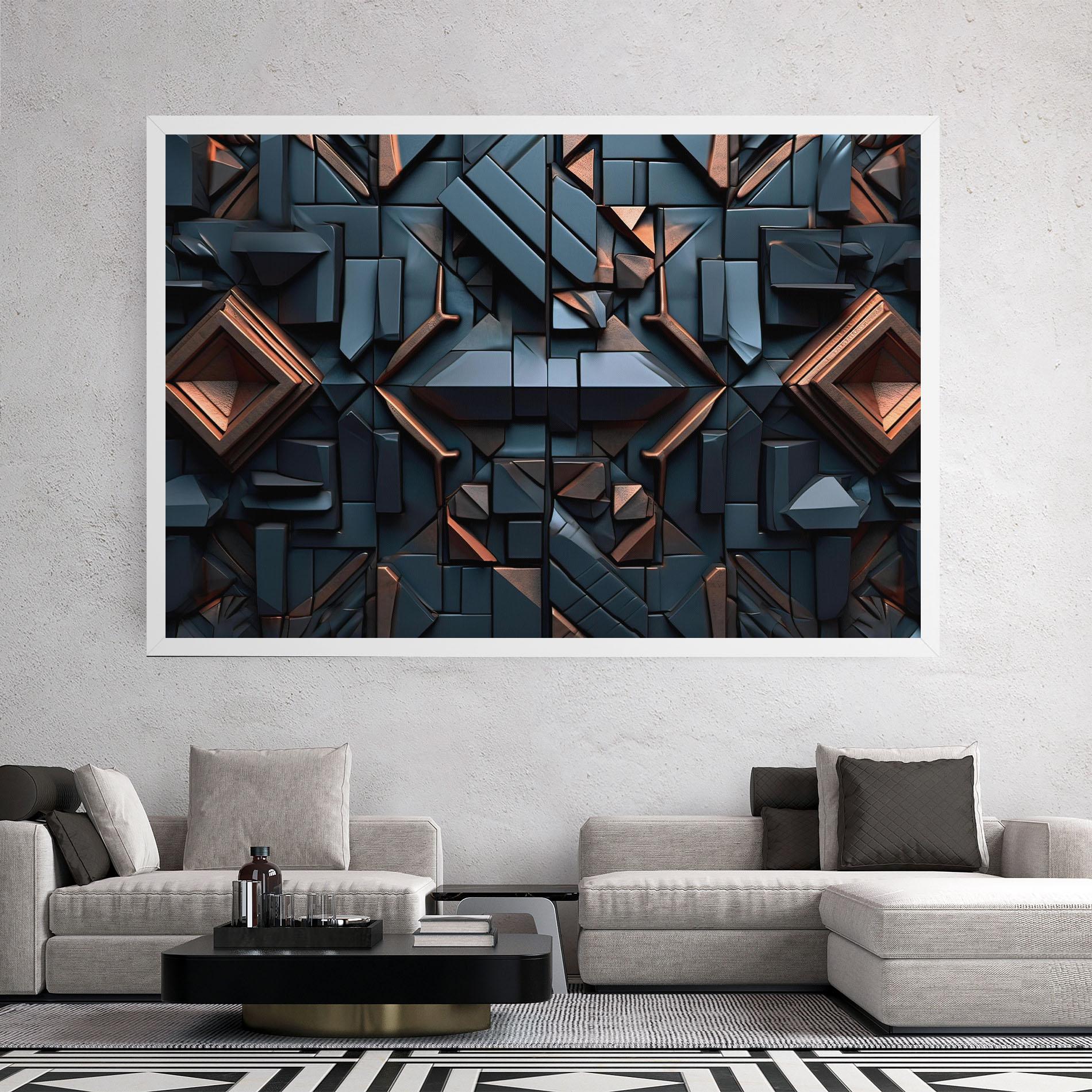 Tablou Canvas Orange Rhombus mockup 2