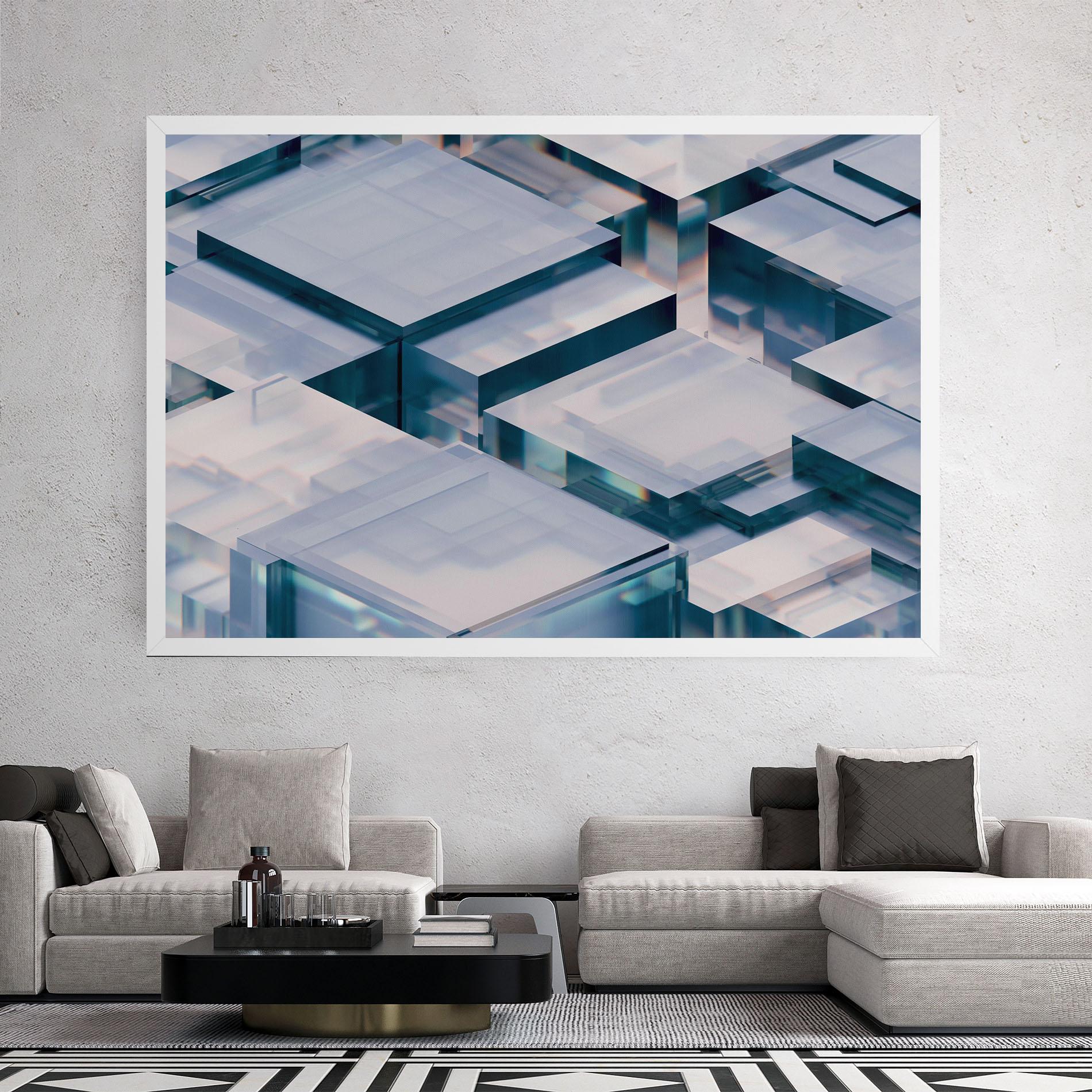 Tablou Canvas Square Glass mockup 2