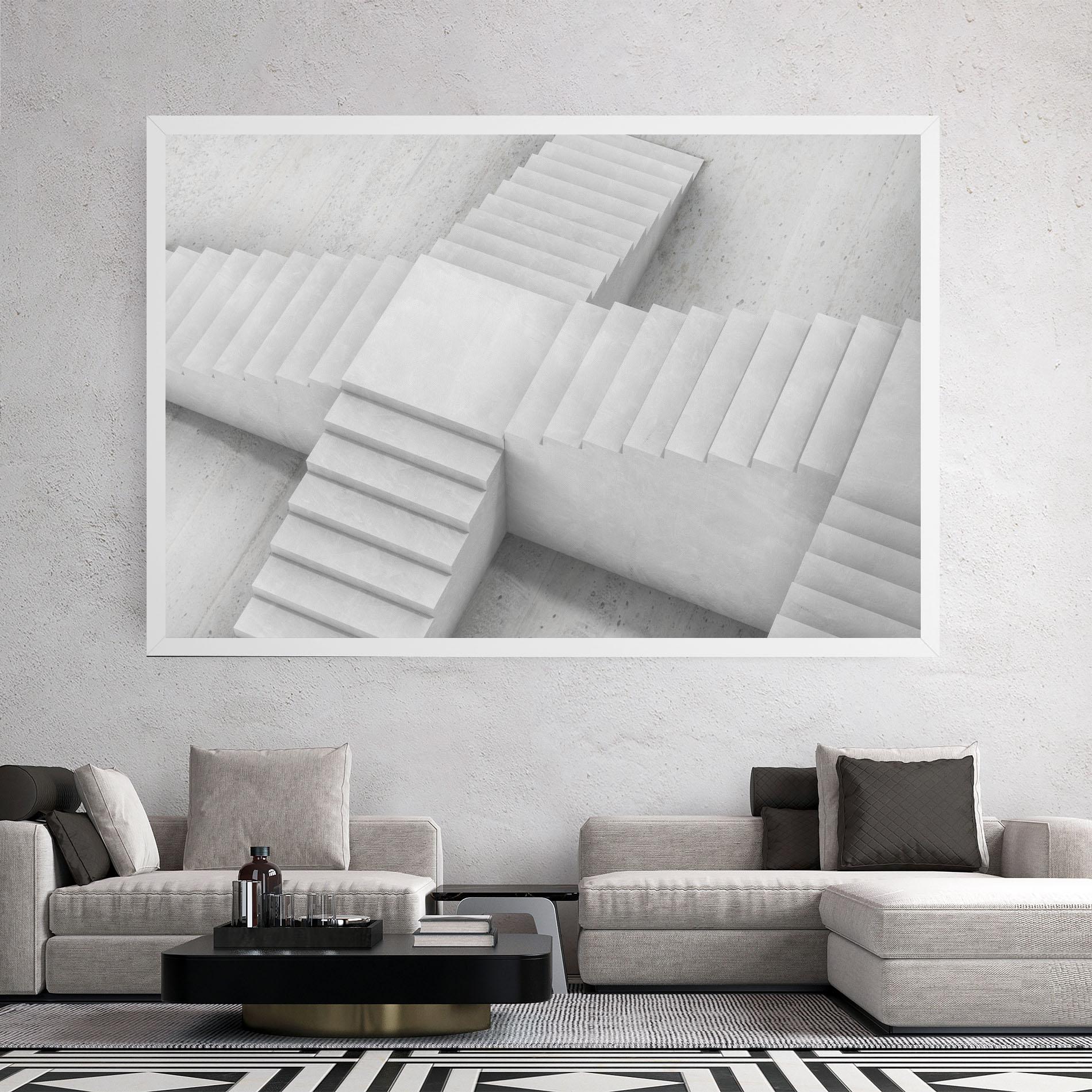 Tablou Canvas White X Stairway mockup 2