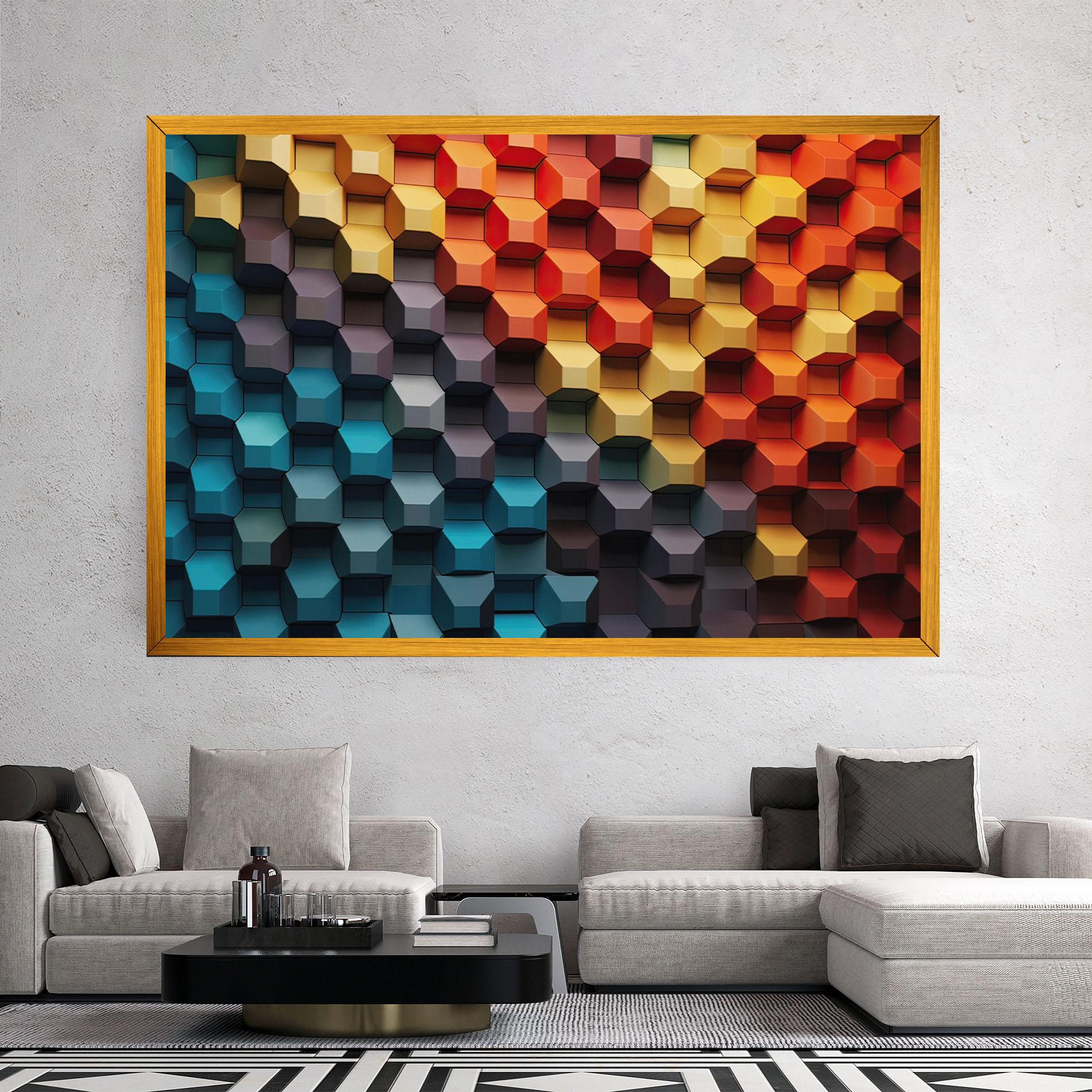 Tablou Canvas 3d Sqare Mix mockup 2