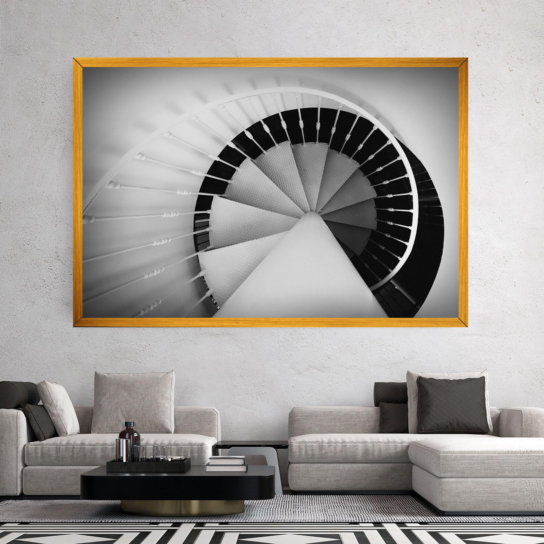 Tablou Canvas Black Circle Stairs mockup 2