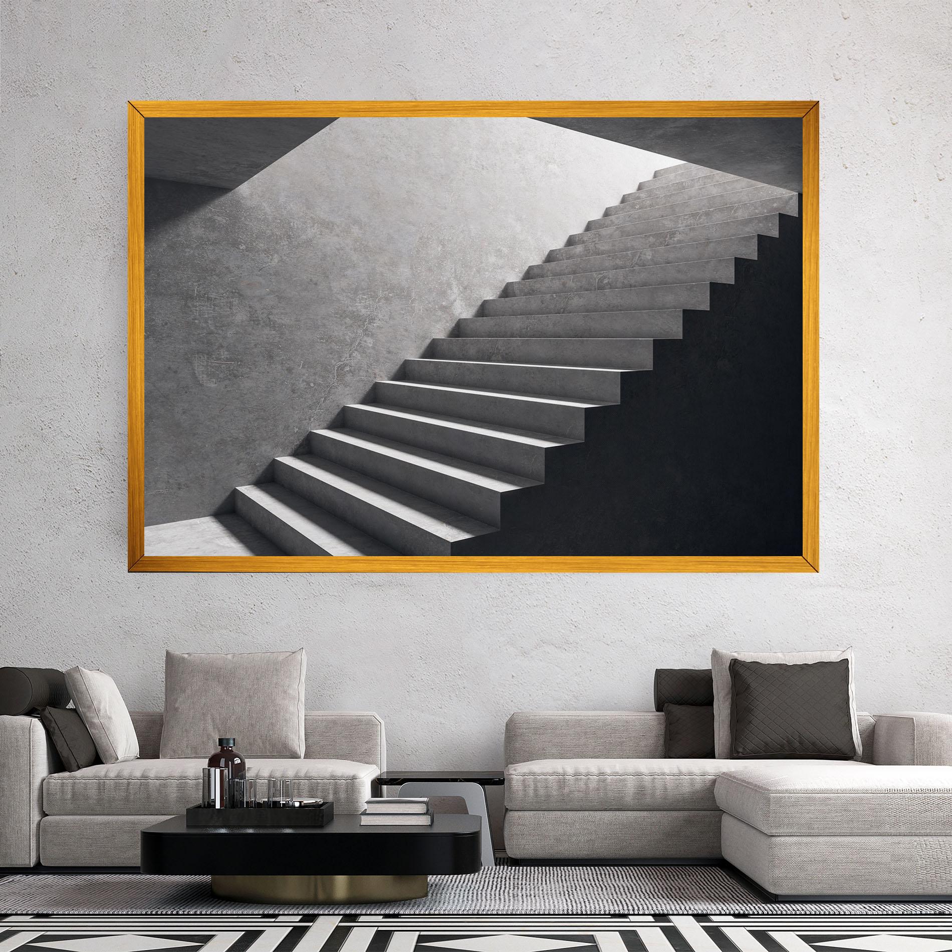 Tablou Canvas Concrete Stairs mockup 2