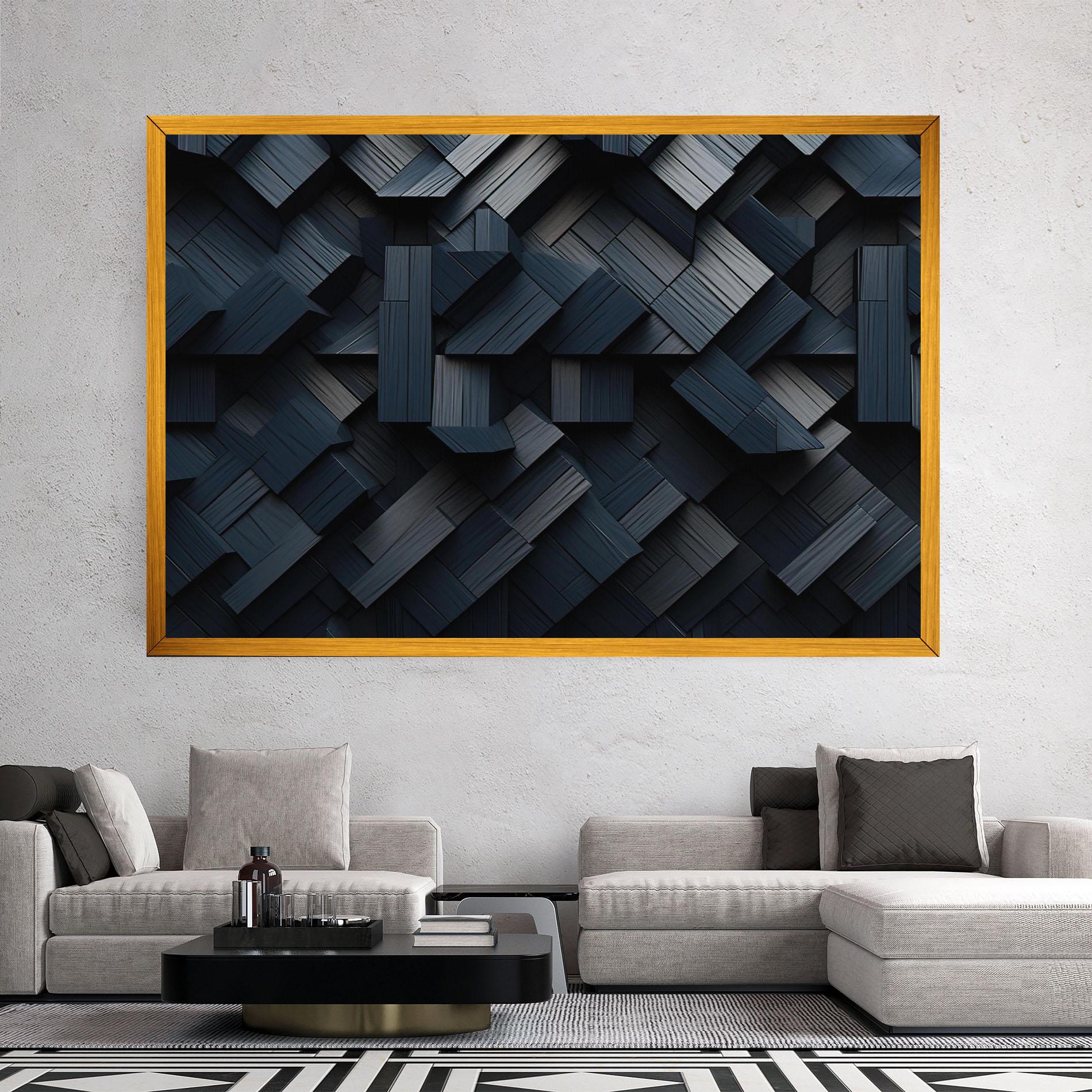 Tablou Canvas Dark Blue Wall mockup 2