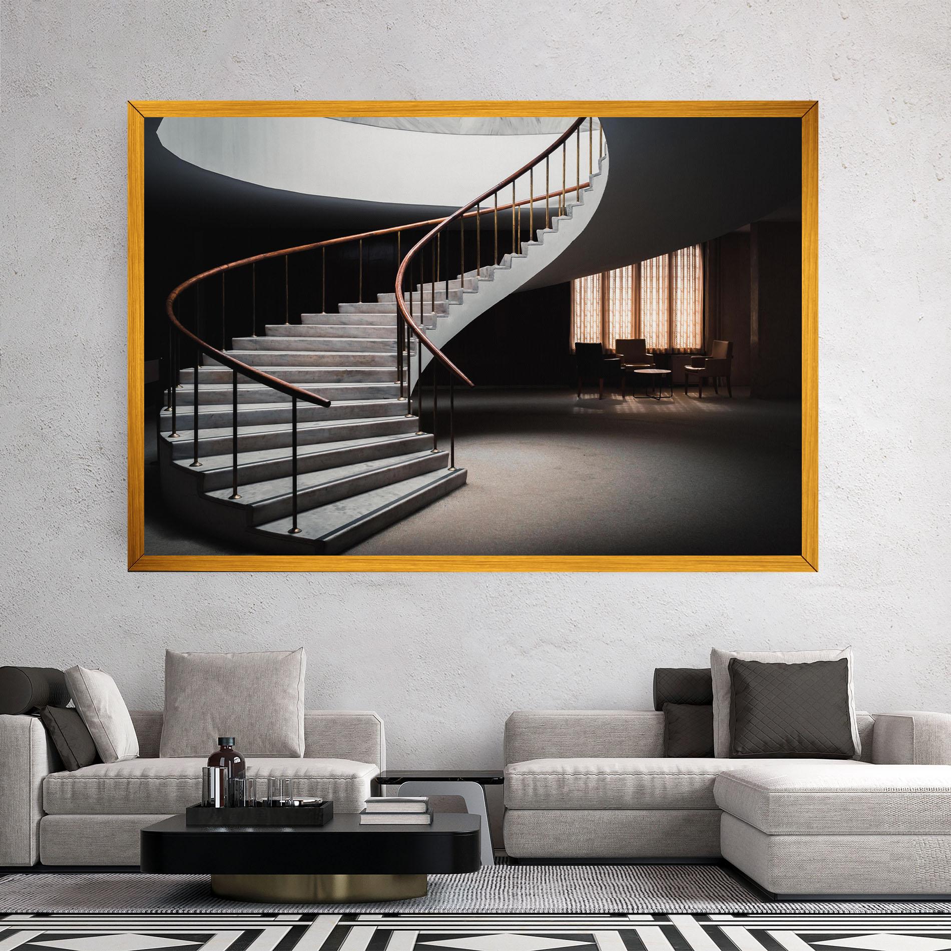 Tablou Canvas Dark Room Stairs mockup 2