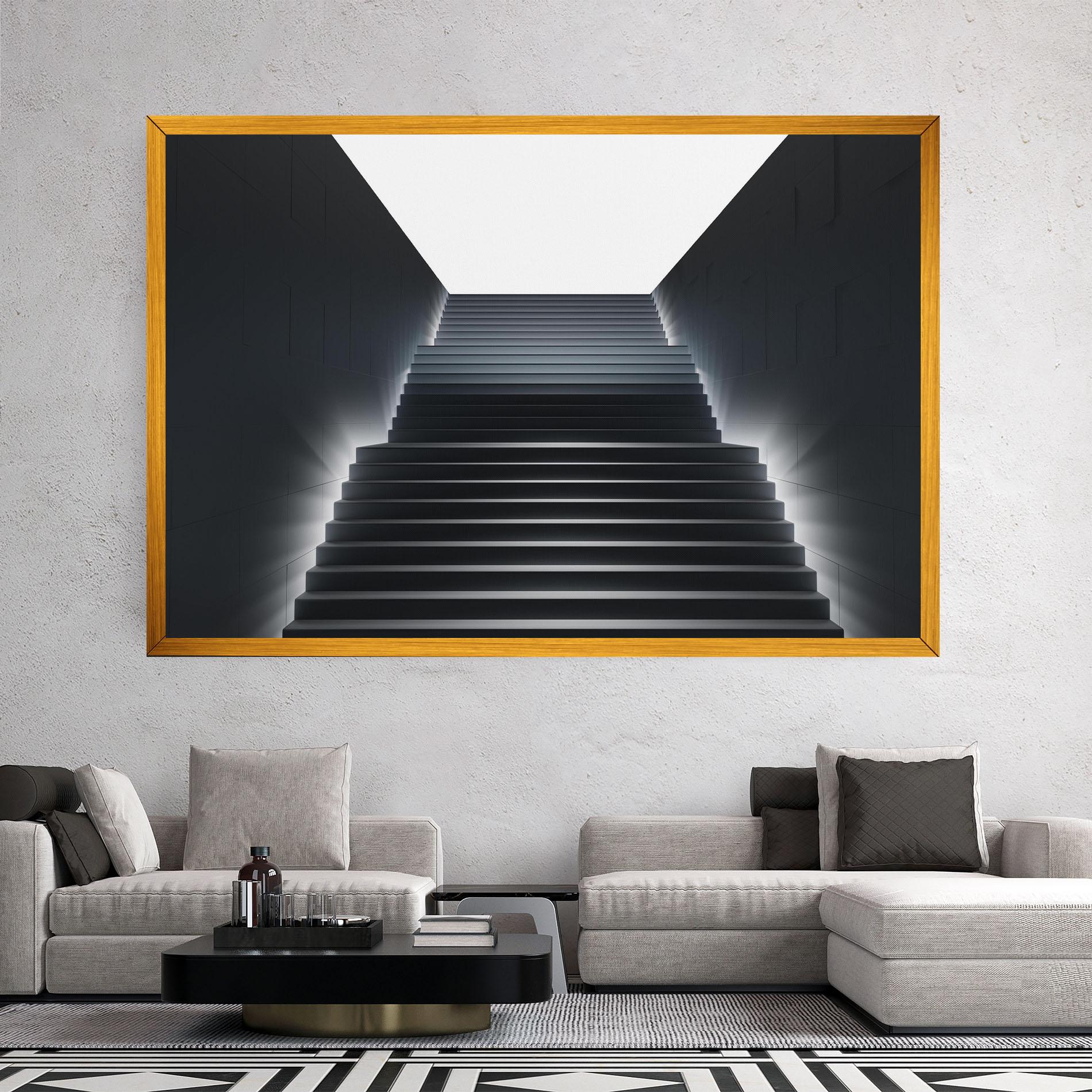 Tablou Canvas Dark Stairs mockup 2