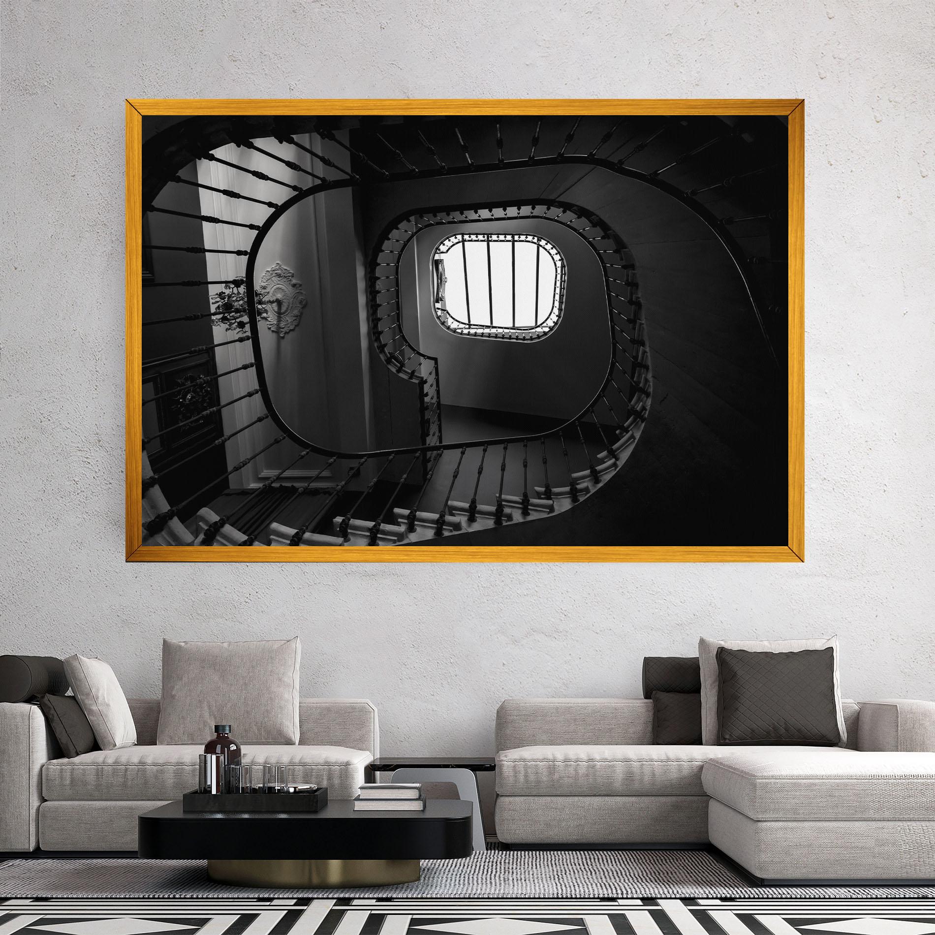 Tablou Canvas Greyscale Staircase mockup 2