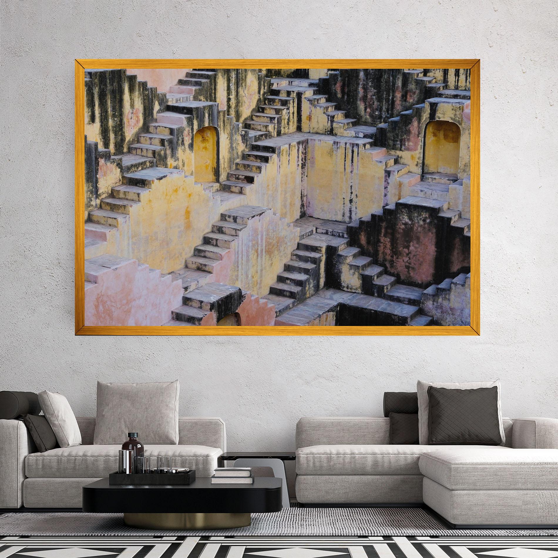 Tablou Canvas Old Yellow Stairs mockup 2