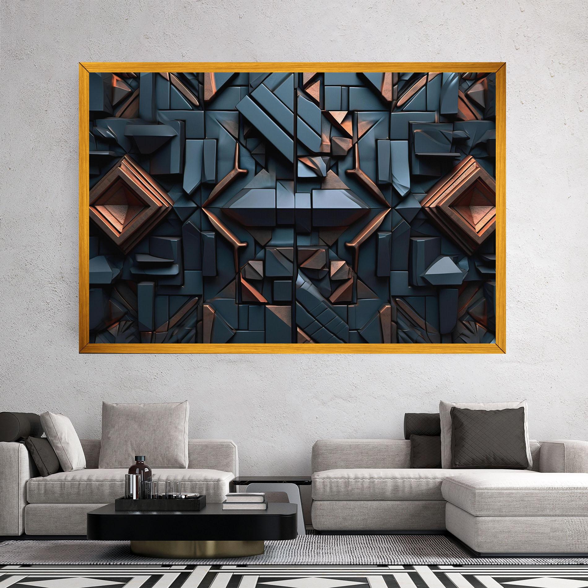 Tablou Canvas Orange Rhombus mockup 2