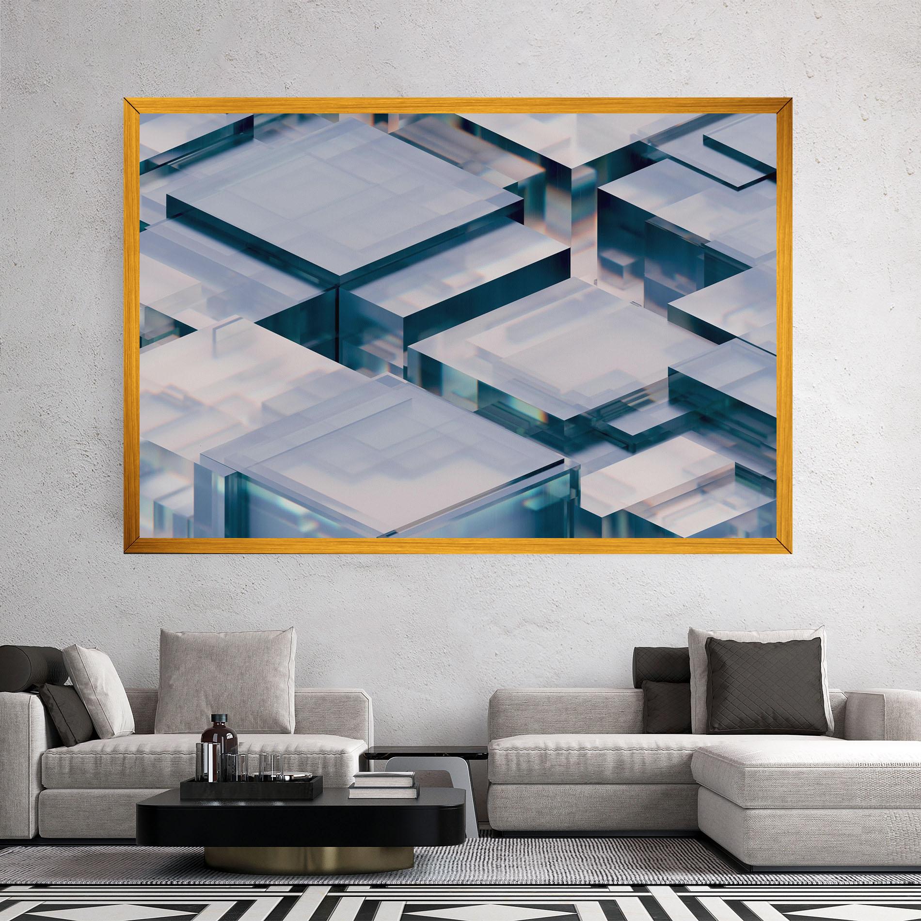 Tablou Canvas Square Glass mockup 2