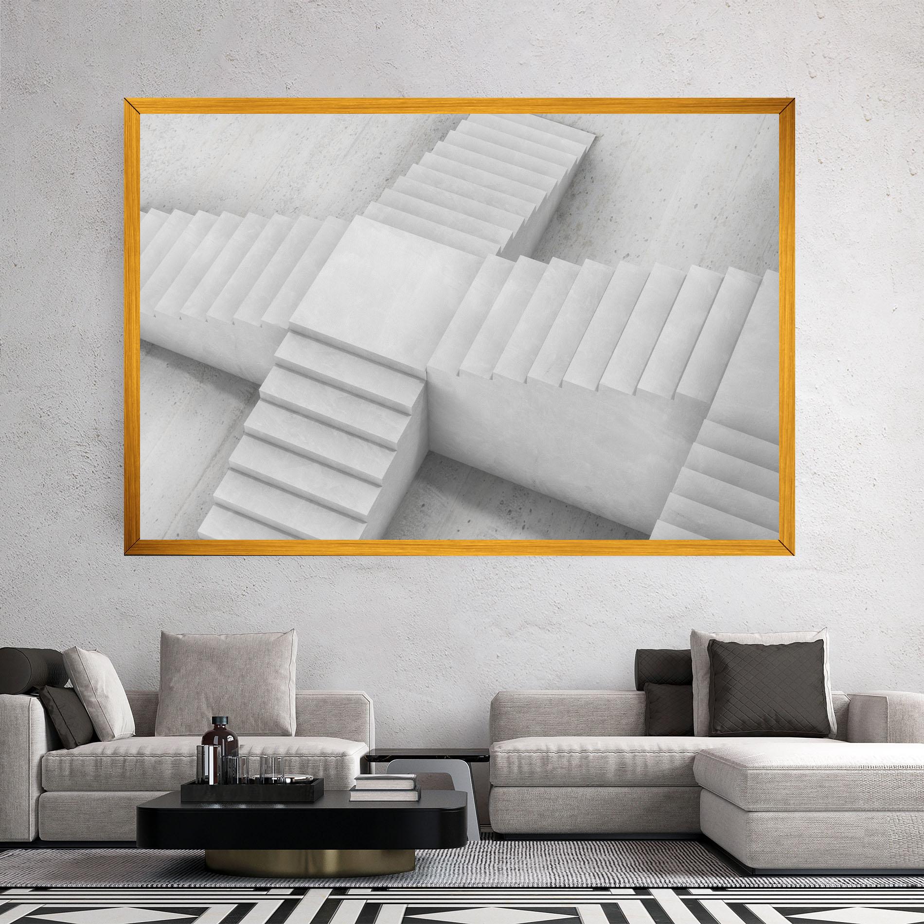 Tablou Canvas White X Stairway mockup 2