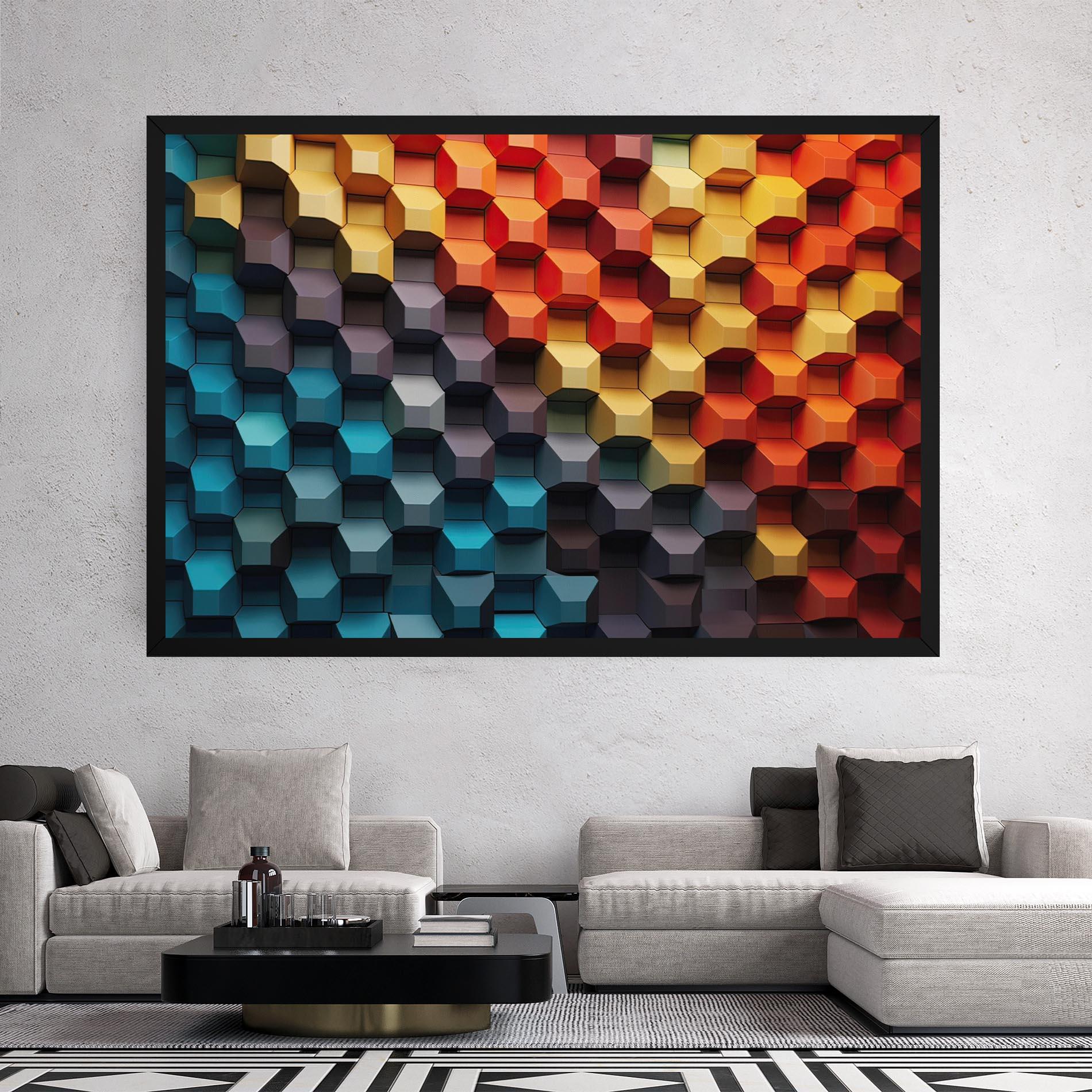 Tablou Canvas 3d Sqare Mix mockup 2