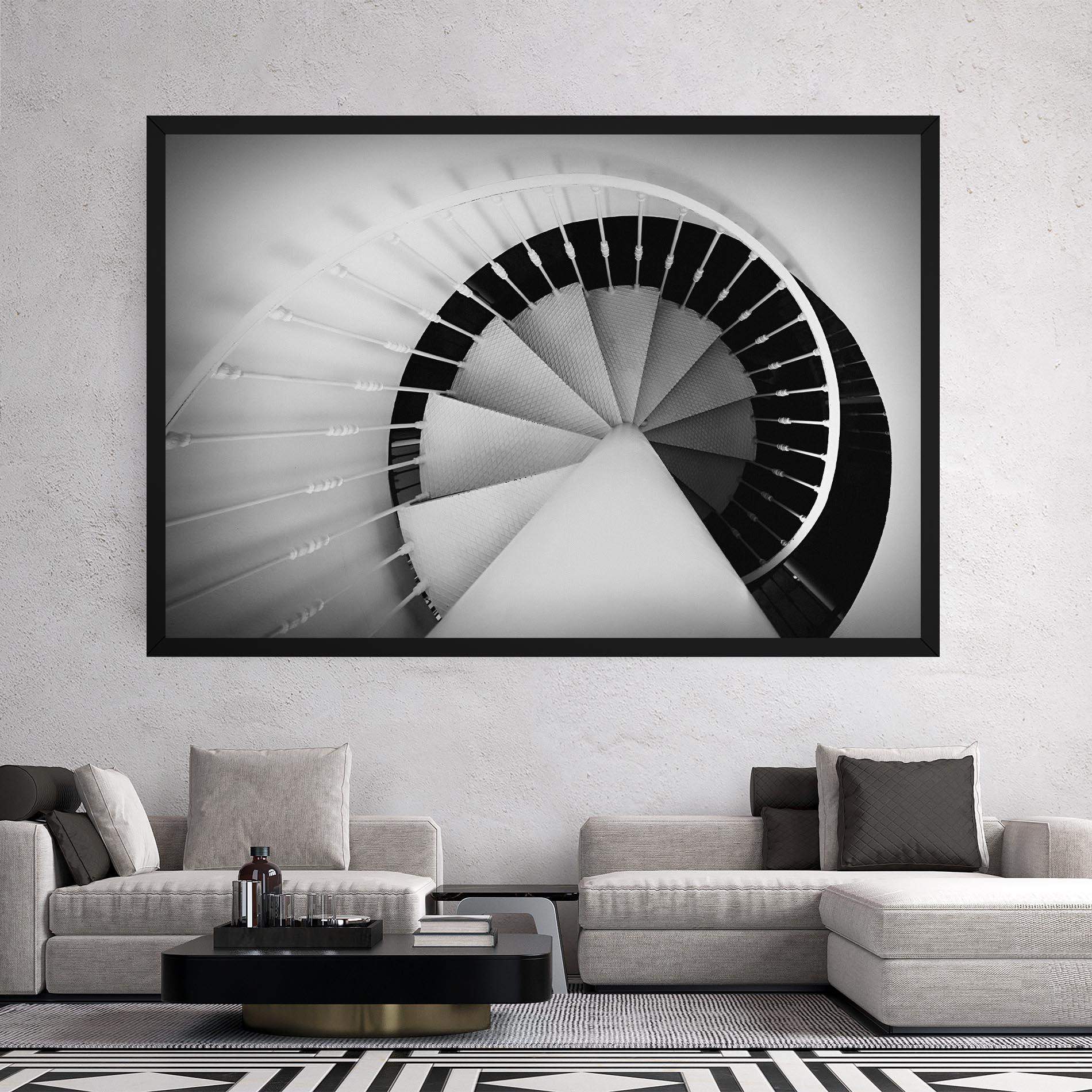 Tablou Canvas Black Circle Stairs mockup 2