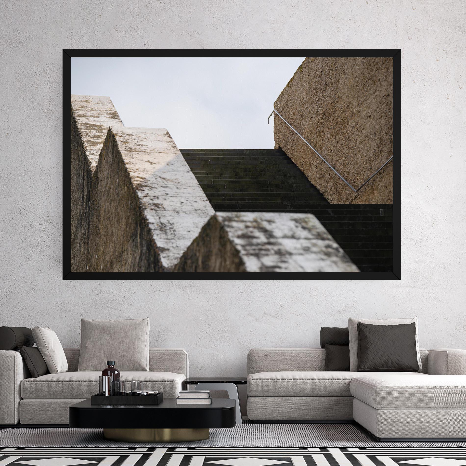 Tablou Canvas Black Stairs mockup 2