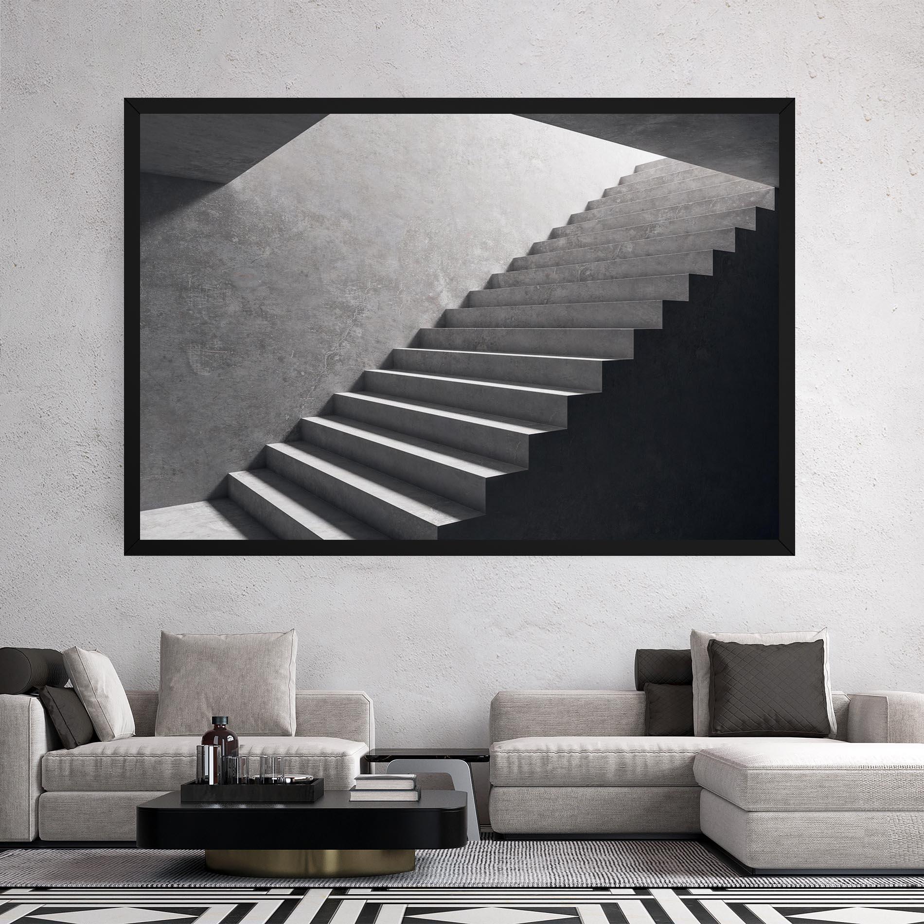 Tablou Canvas Concrete Stairs mockup 2