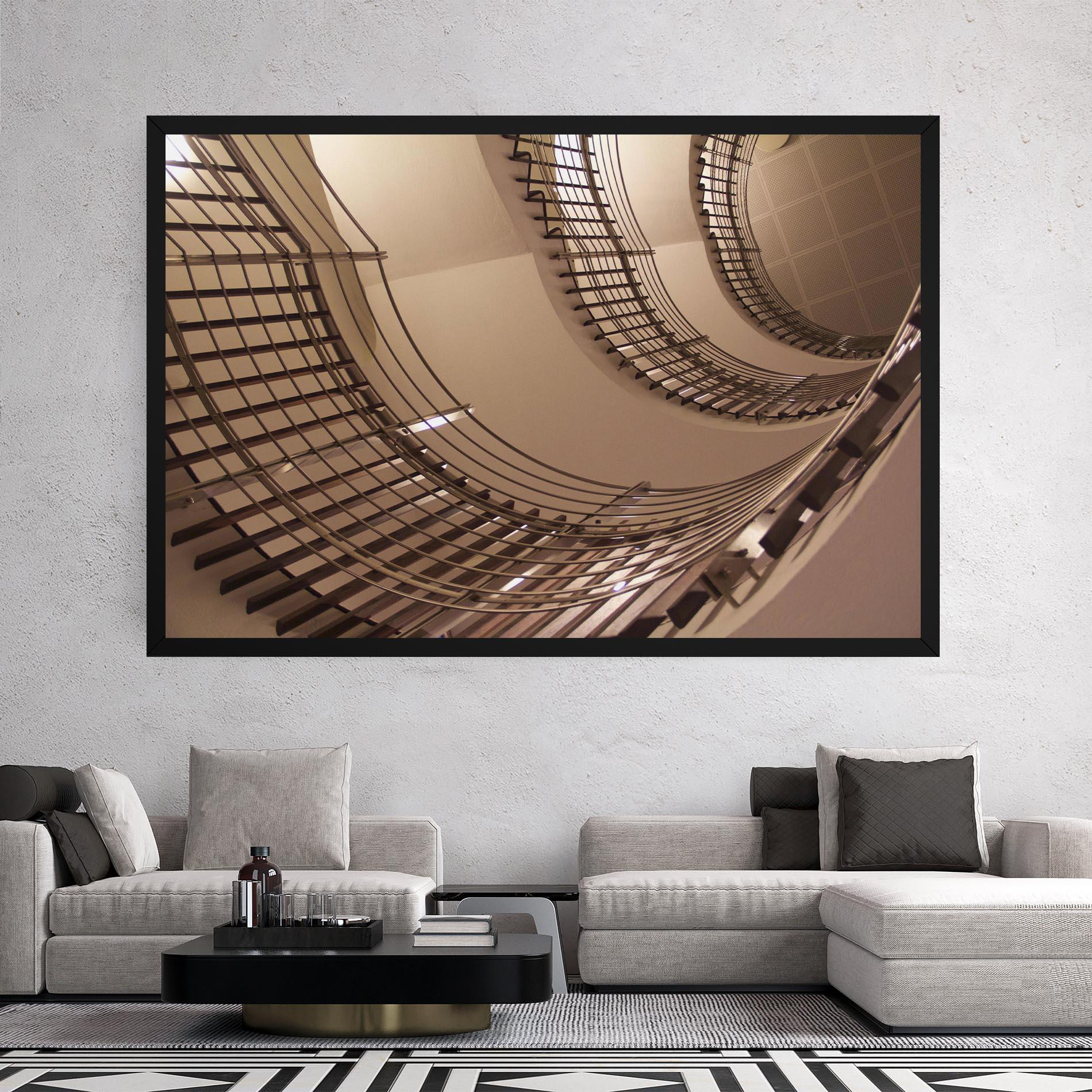 Tablou Canvas Cream Stairs mockup 2