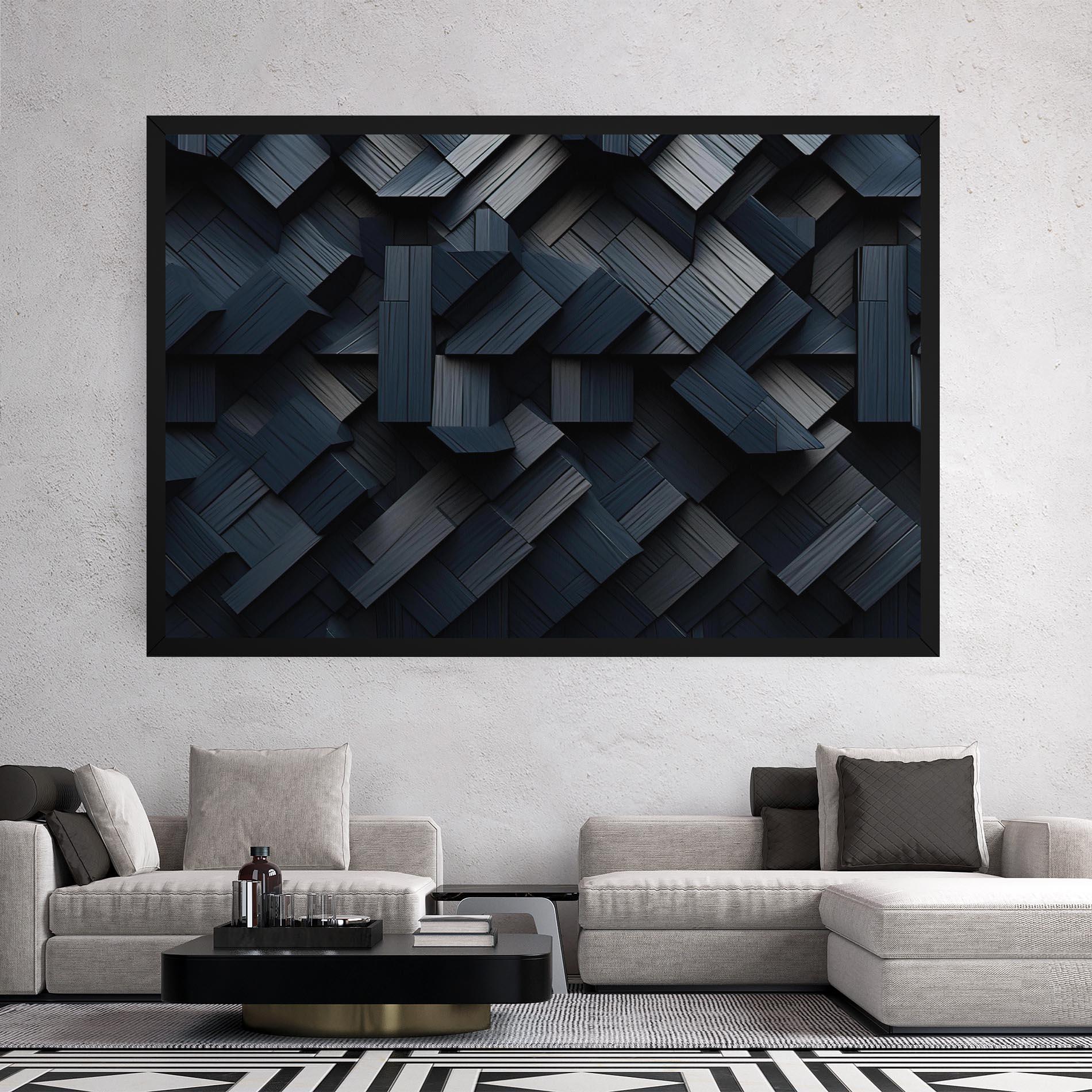 Tablou Canvas Dark Blue Wall mockup 2