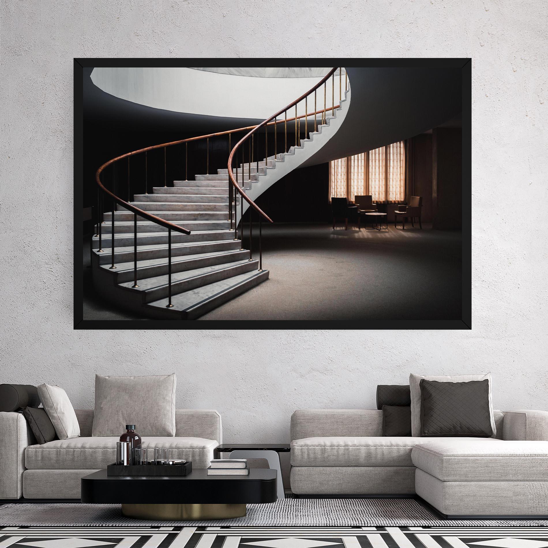 Tablou Canvas Dark Room Stairs mockup 2