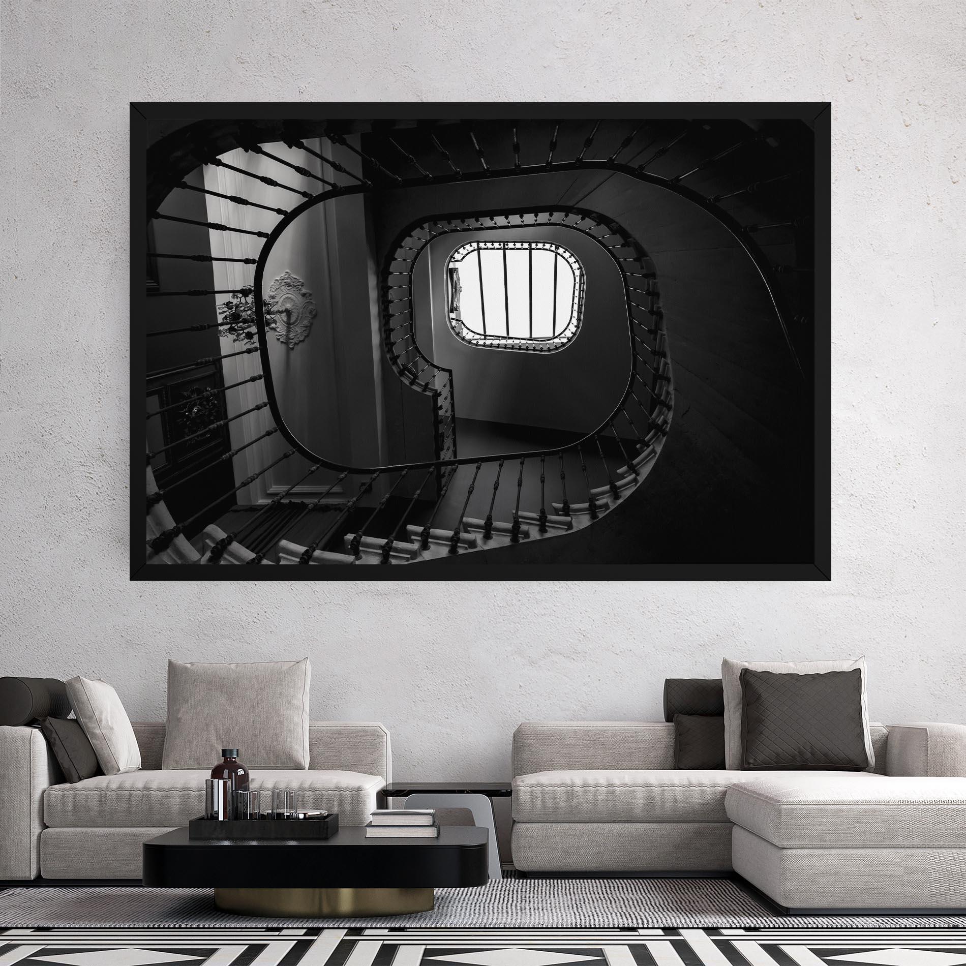 Tablou Canvas Greyscale Staircase mockup 2