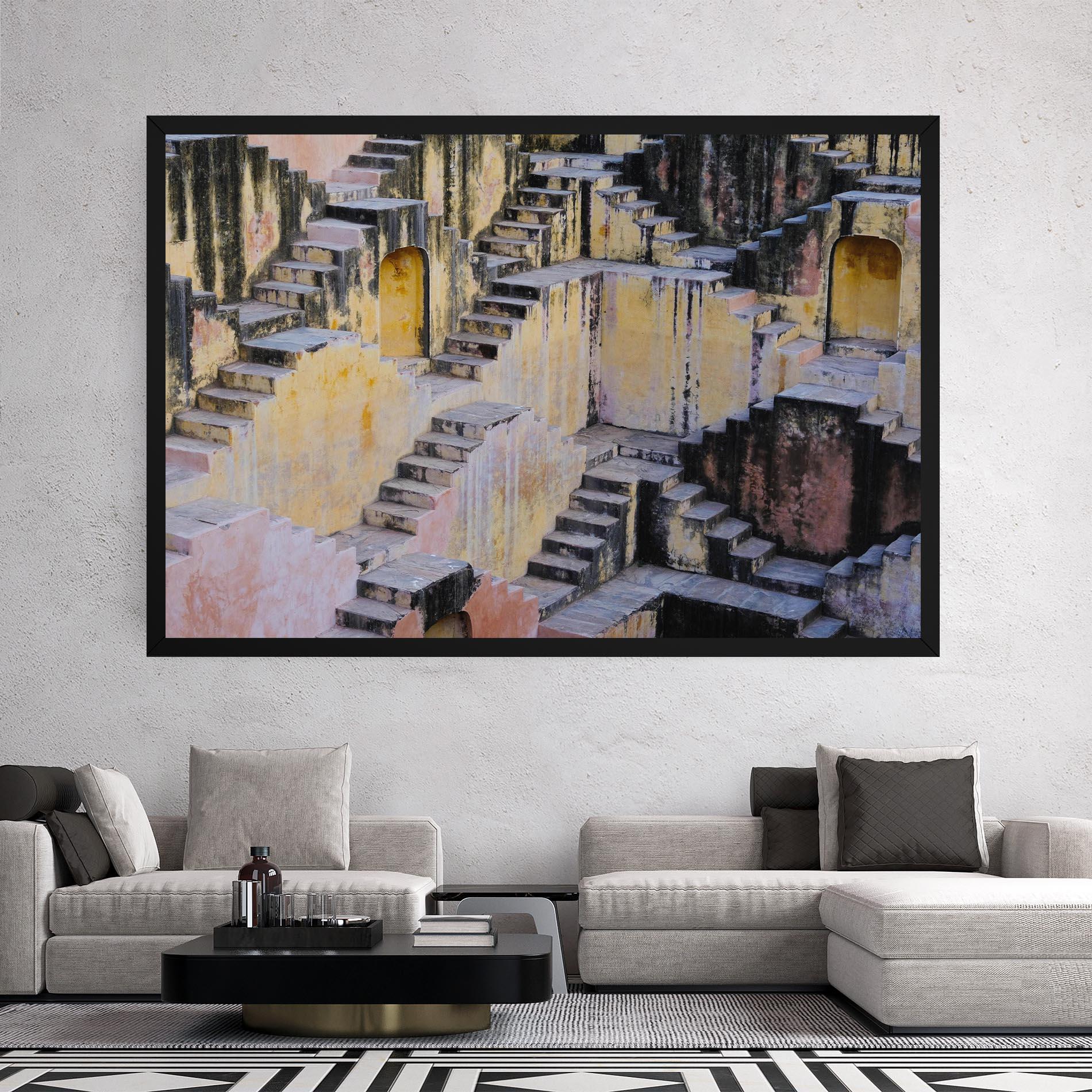 Tablou Canvas Old Yellow Stairs mockup 2