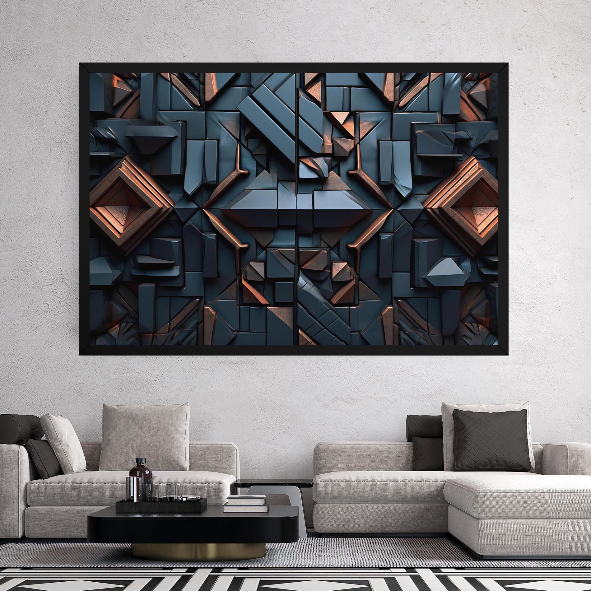 Tablou Canvas Orange Rhombus mockup 2