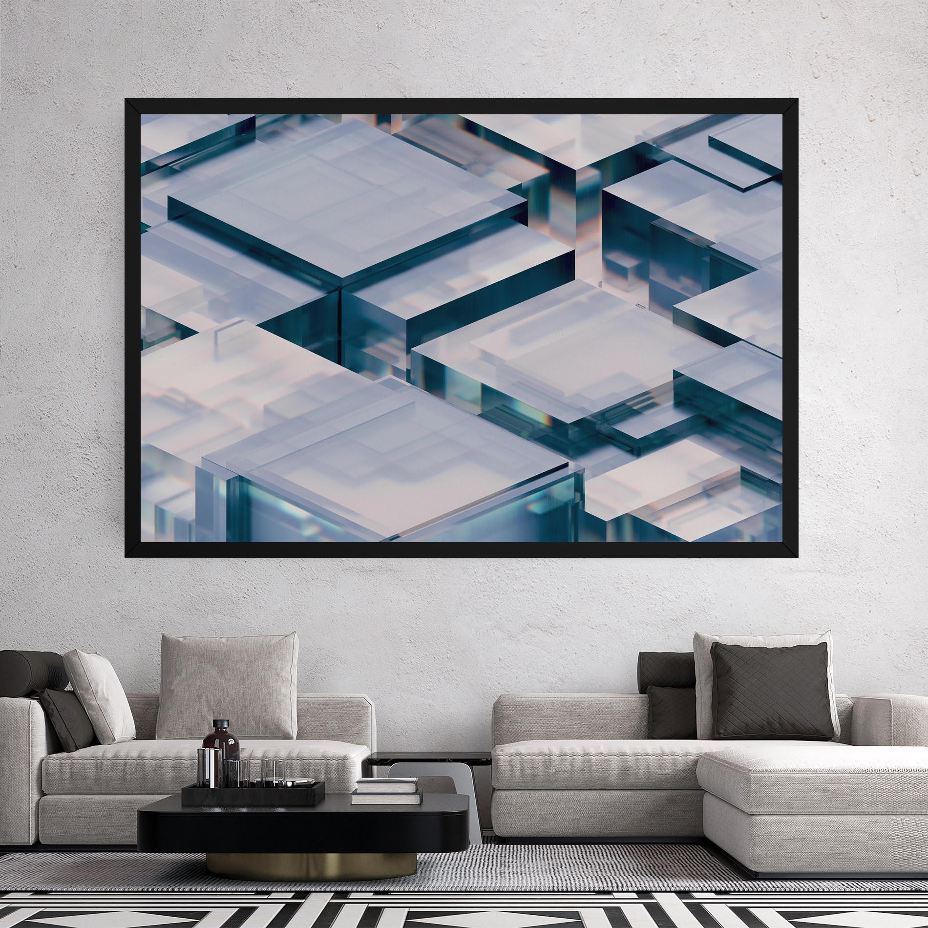 Tablou Canvas Square Glass mockup 2