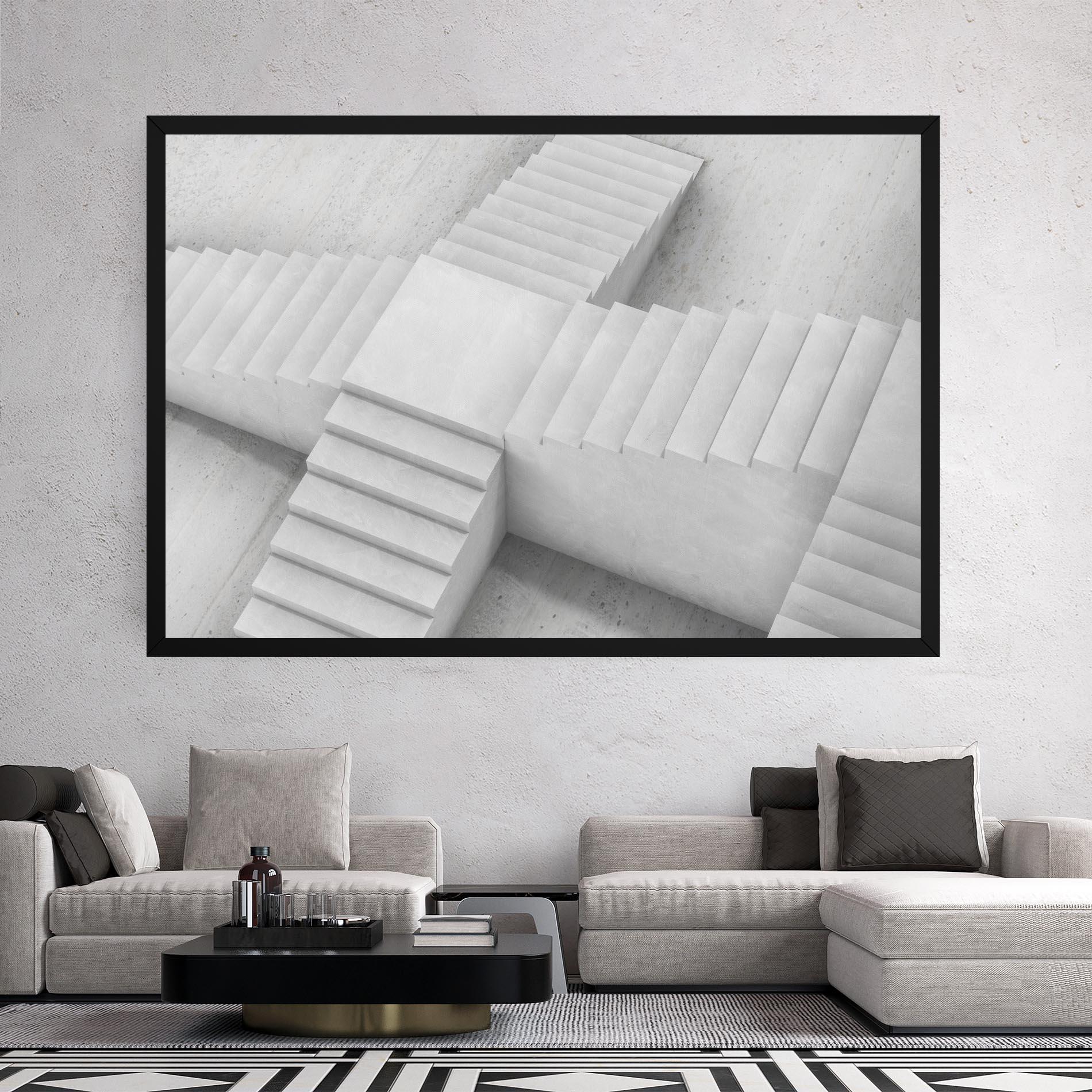 Tablou Canvas White X Stairway mockup 2