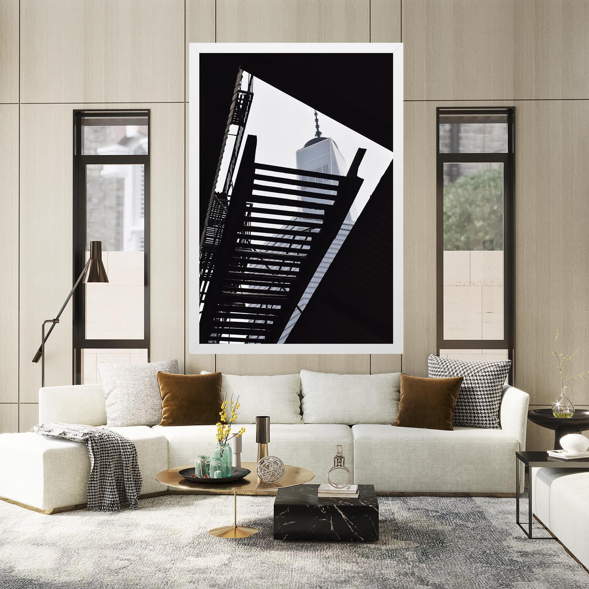 Tablou Canvas Black Stairs Floating mockup 2