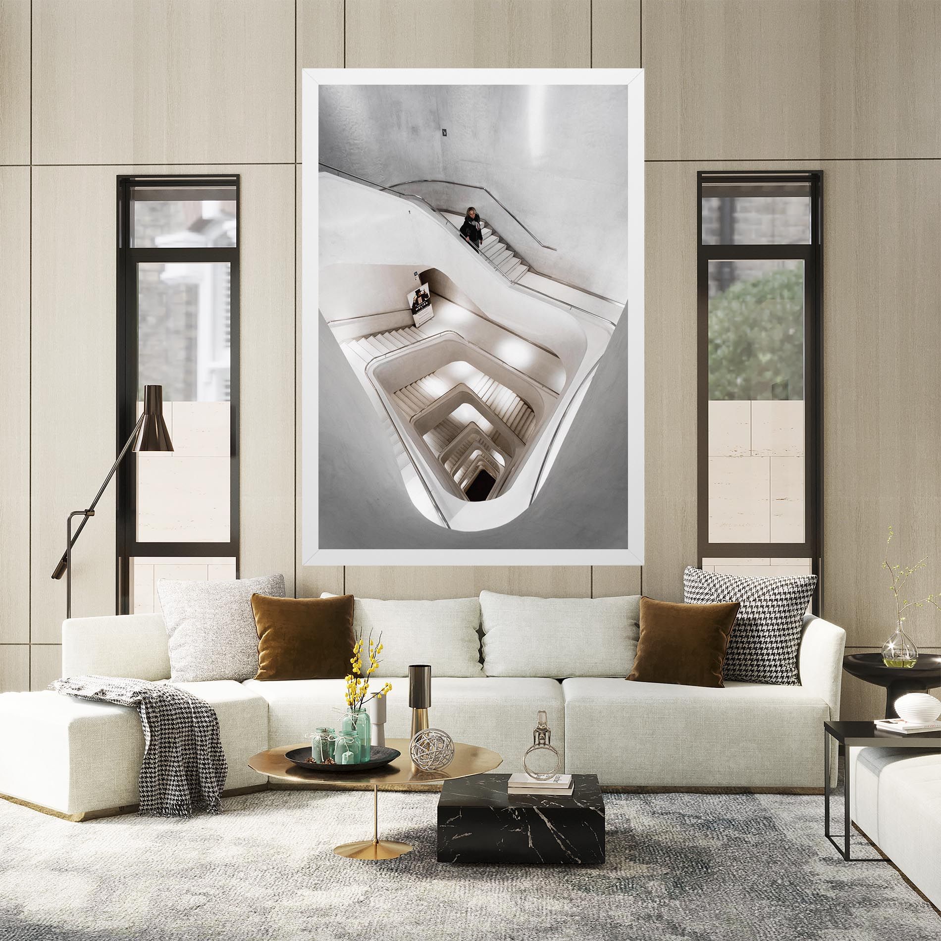 White Stairs Spiral mockup 2