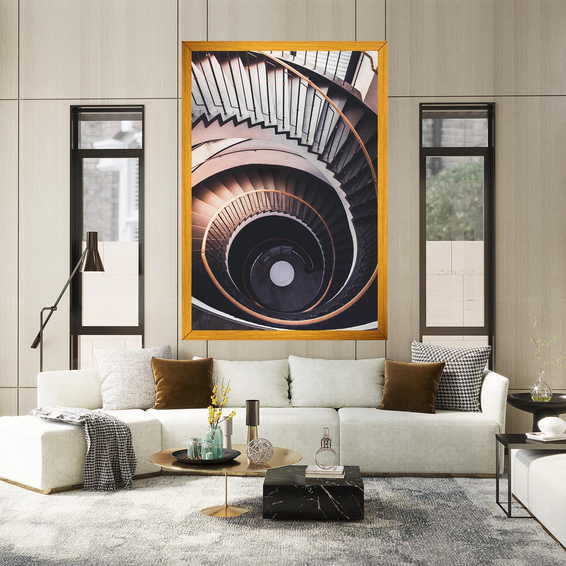 Tablou Canvas Grey Stairs Spiral mockup 2