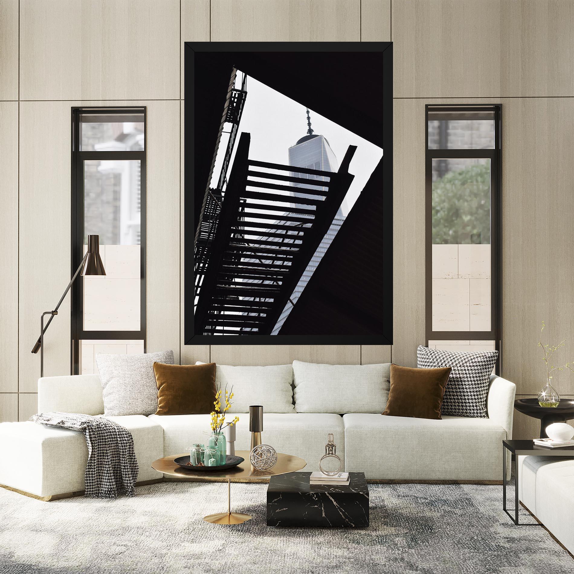 Tablou Canvas Black Stairs Floating mockup 2