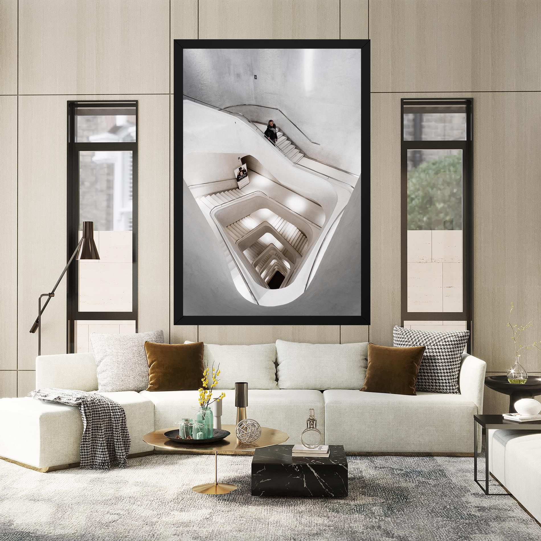 White Stairs Spiral mockup 2