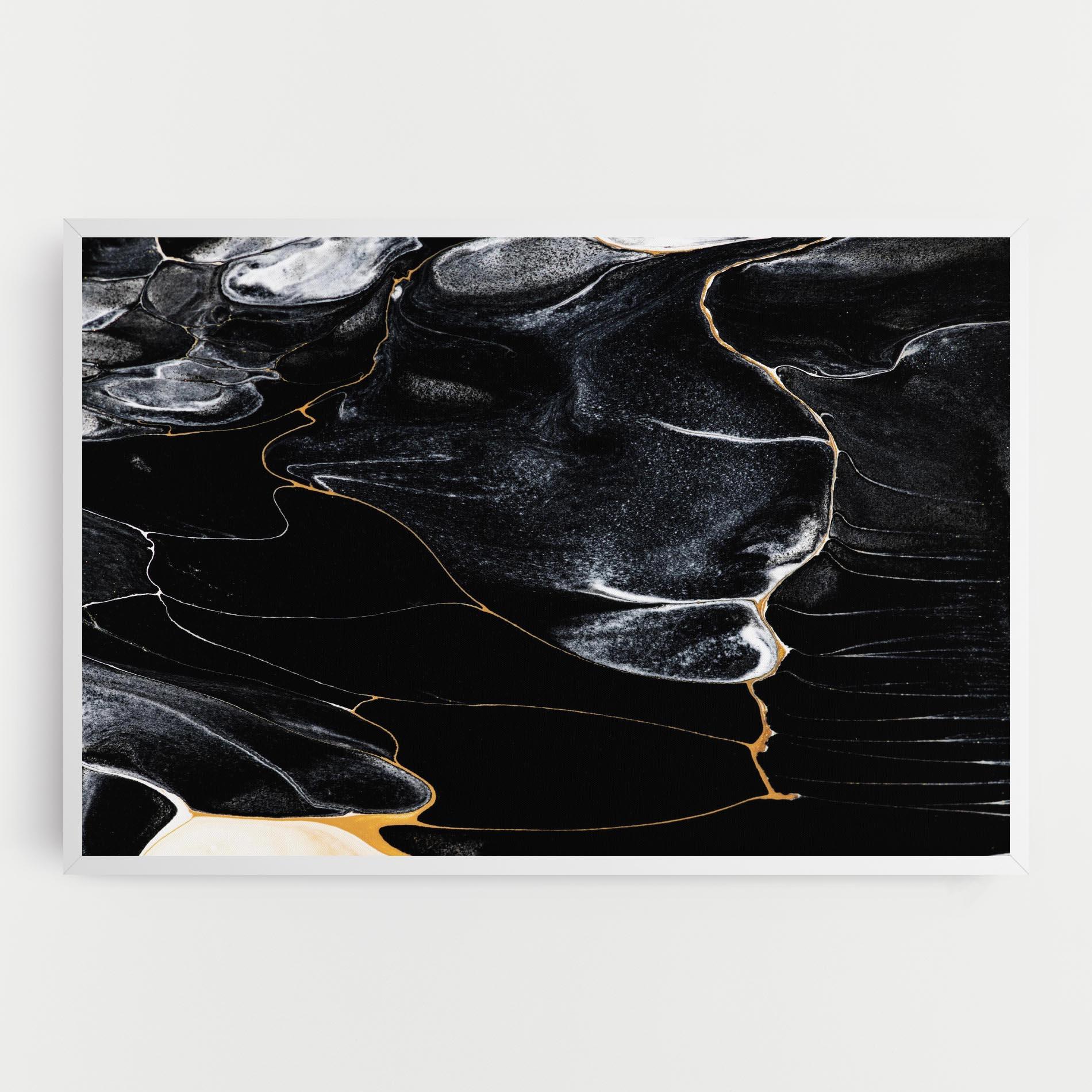Tablou Canvas Gold Lines On Black mockup 0