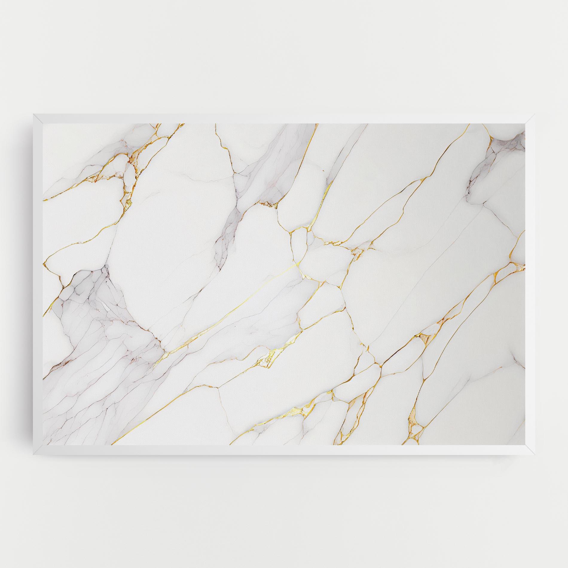 Tablou Canvas White Grey Golden Lines mockup 0