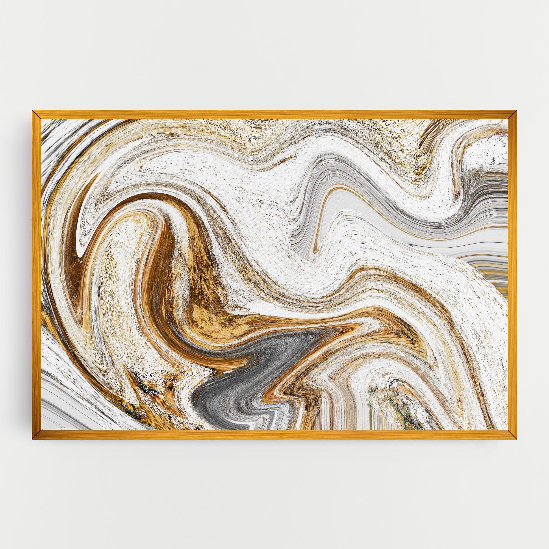 Tablou Canvas Gold White Liquid mockup 0