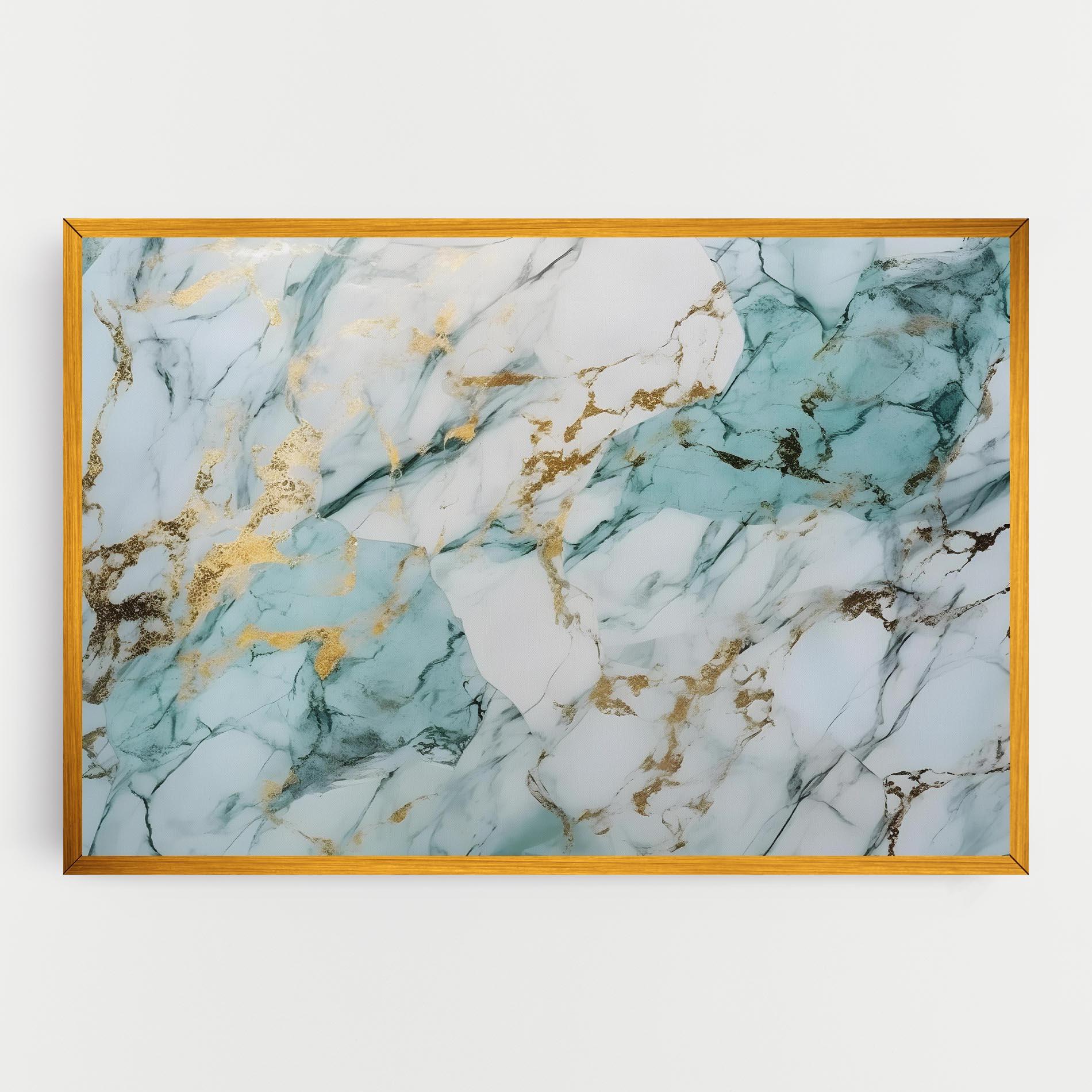 Tablou Canvas Light Green Gold Line mockup 0