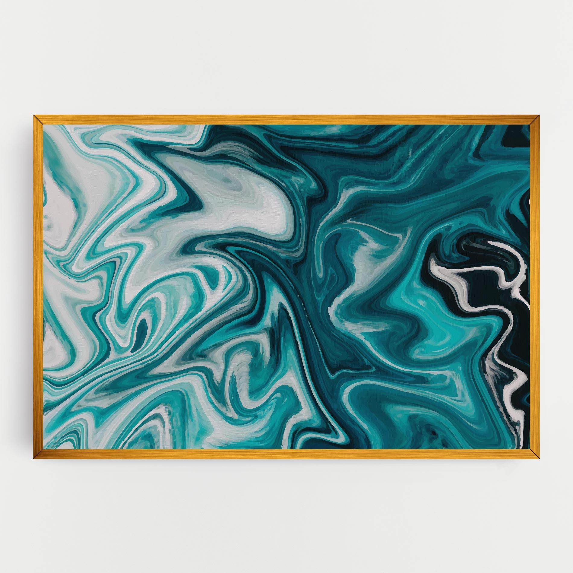 Tablou Canvas White Blue Liquid Marble mockup 0