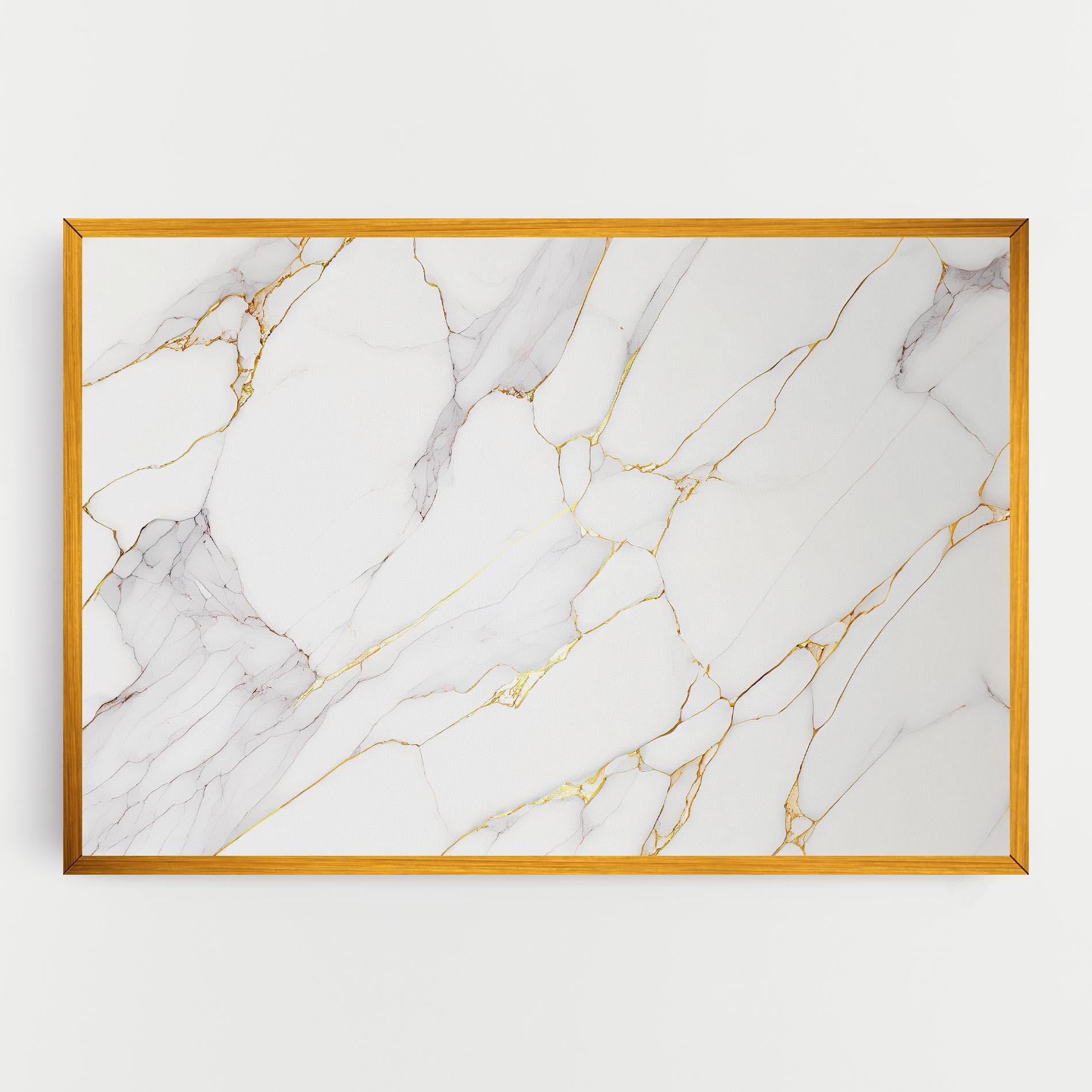 Tablou Canvas White Grey Golden Lines mockup 0